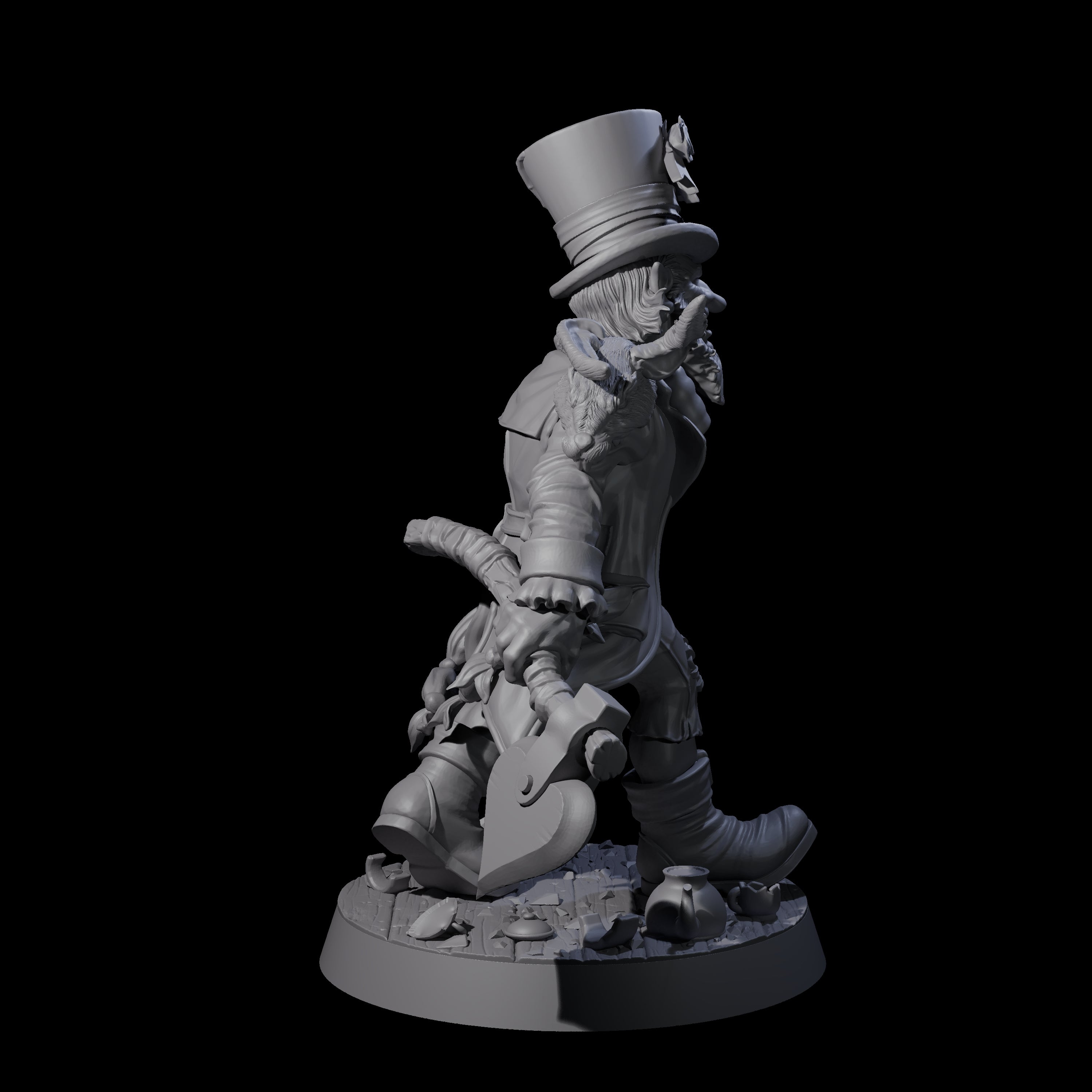 Unhinged Goblin Mad Hatter Miniature for Dungeons and Dragons, Pathfinder or other TTRPGs
