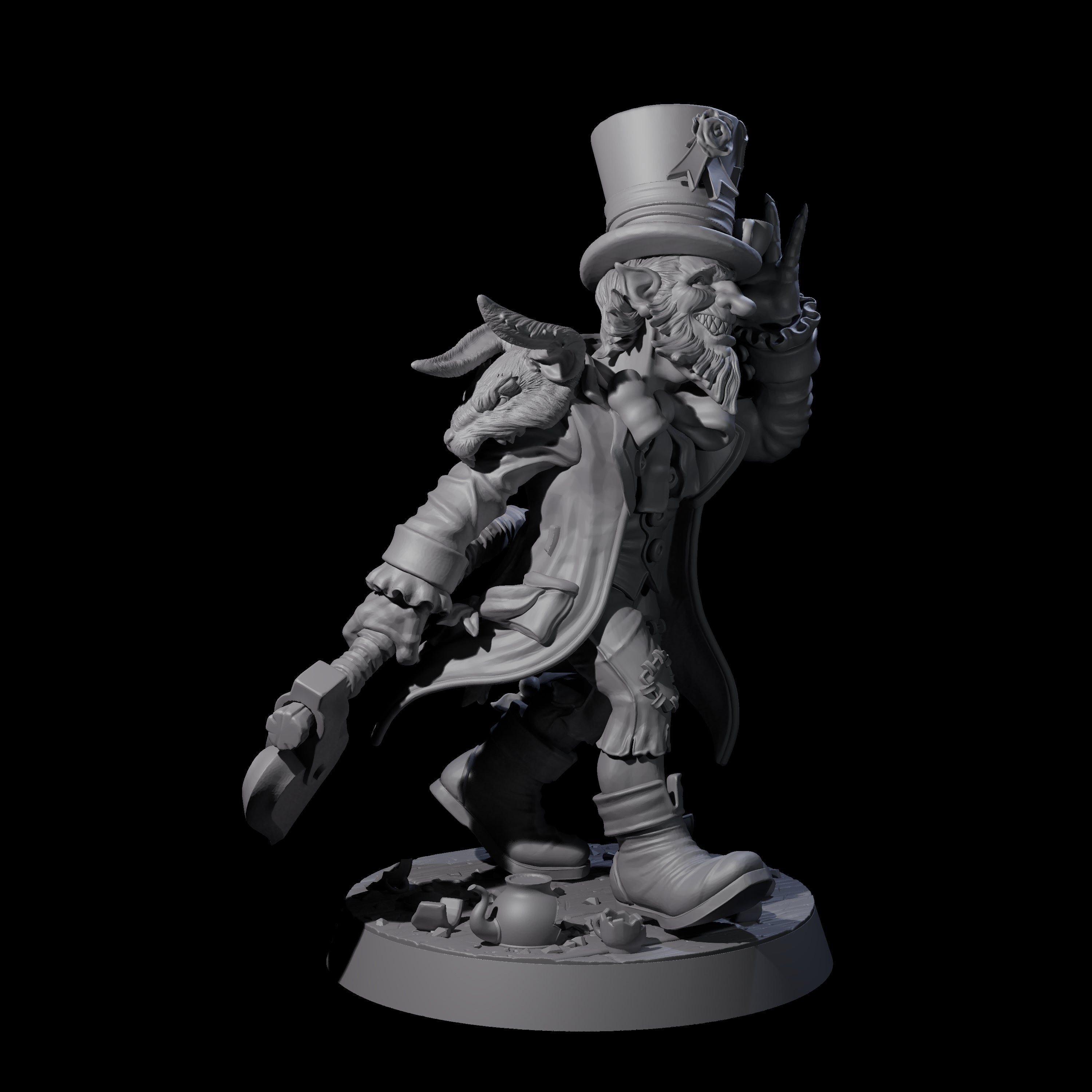Unhinged Goblin Mad Hatter Miniature for Dungeons and Dragons, Pathfinder or other TTRPGs