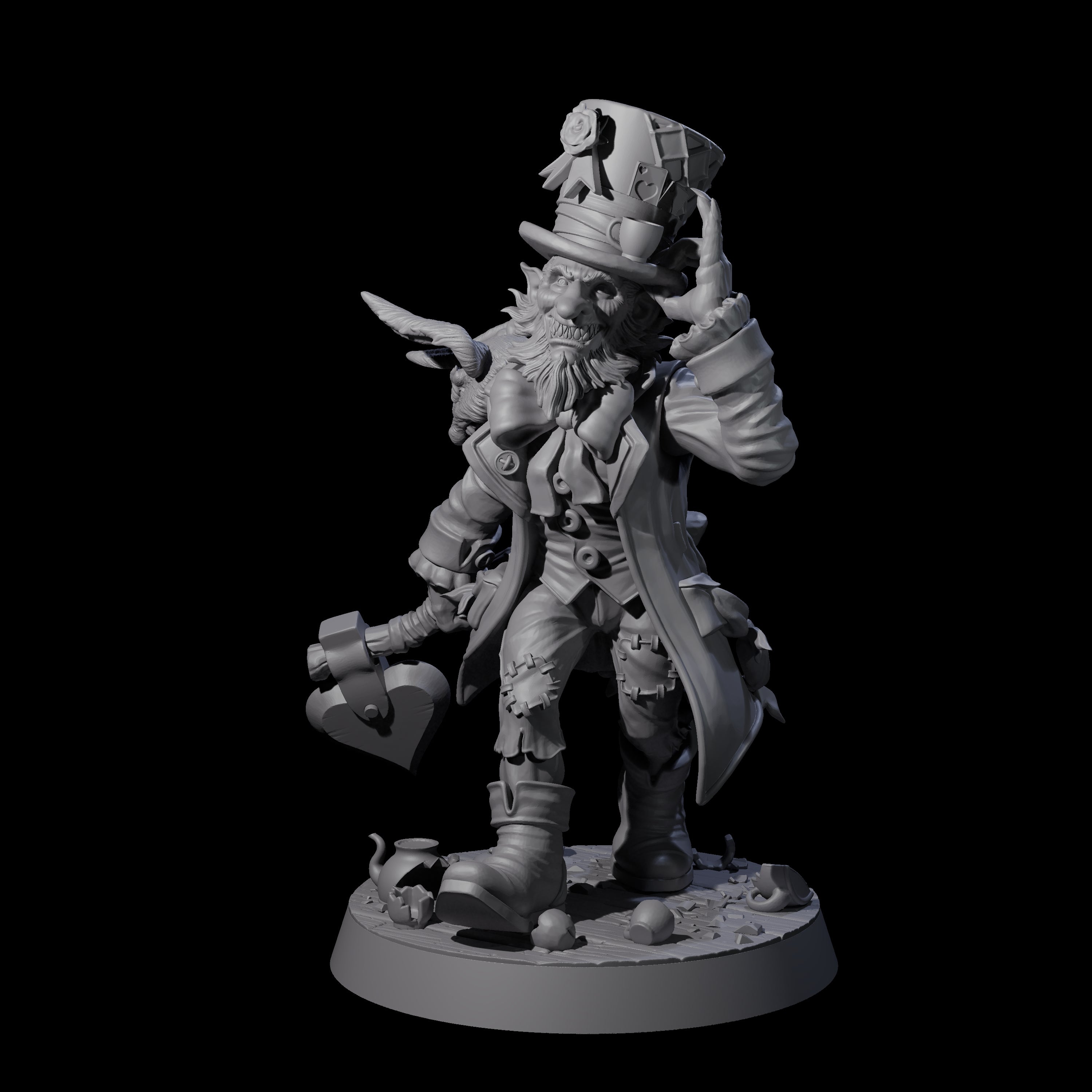 Unhinged Goblin Mad Hatter Miniature for Dungeons and Dragons, Pathfinder or other TTRPGs