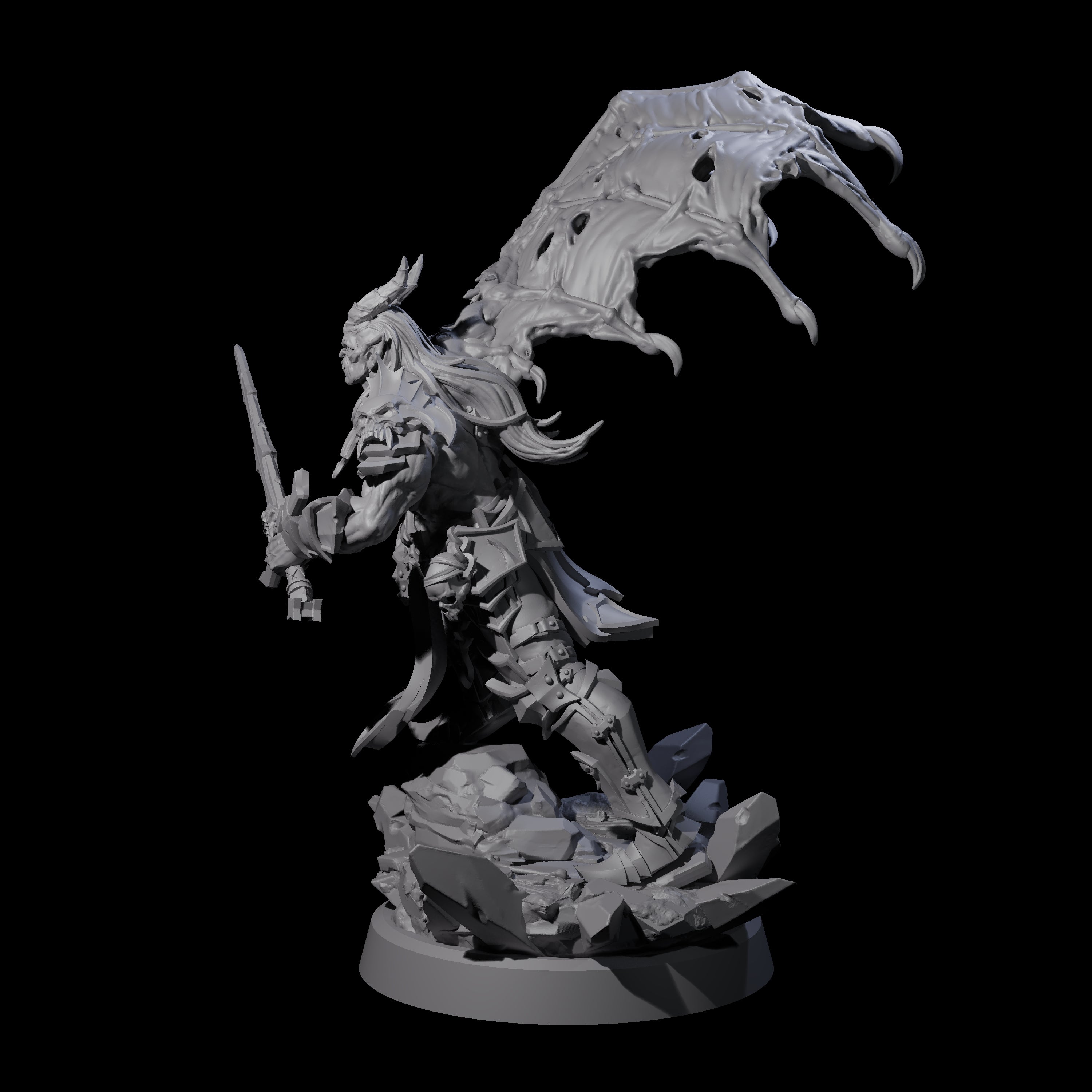 Unholy Half Winged Cambion A Miniature for Dungeons and Dragons, Pathfinder or other TTRPGs