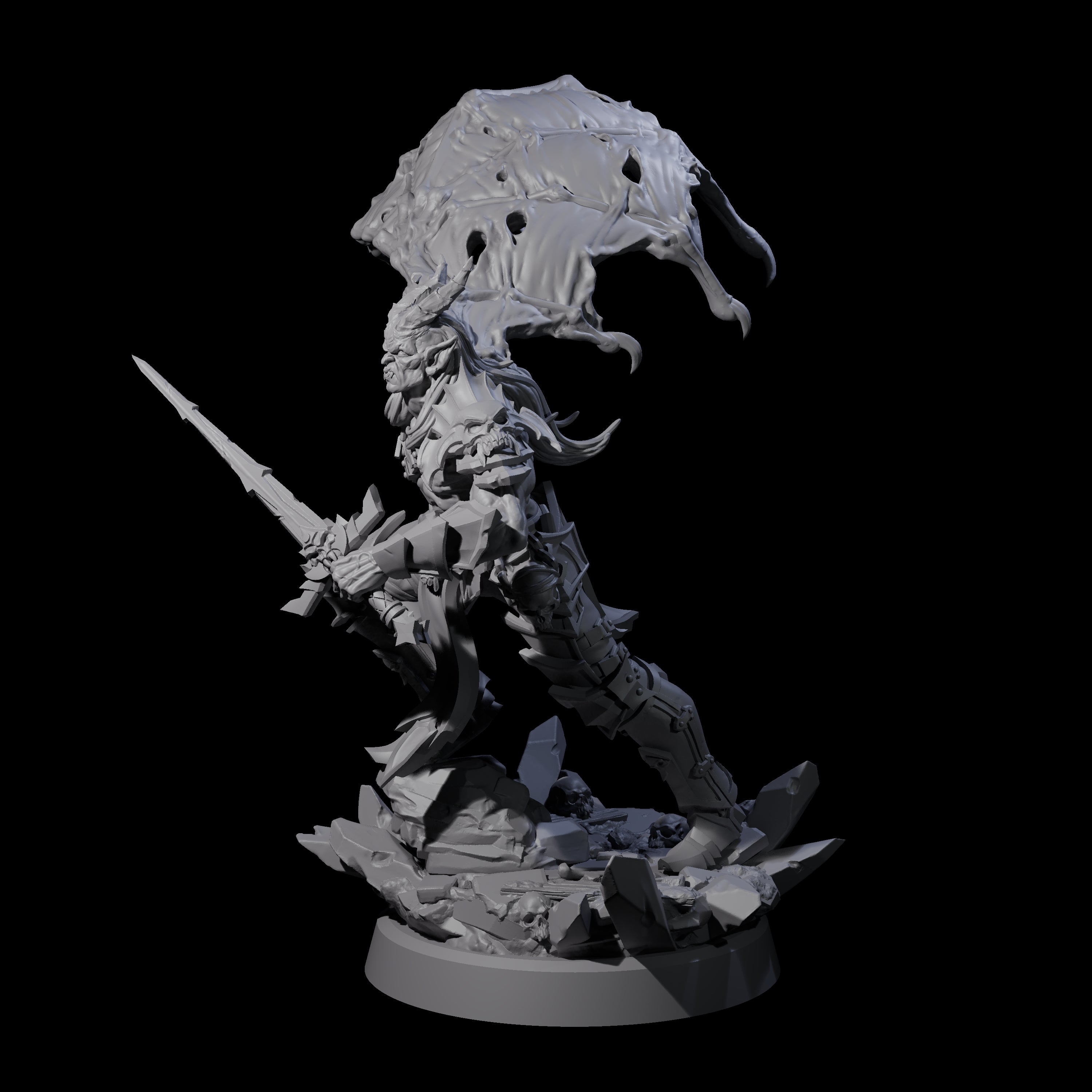 Unholy Half Winged Cambion A Miniature for Dungeons and Dragons, Pathfinder or other TTRPGs