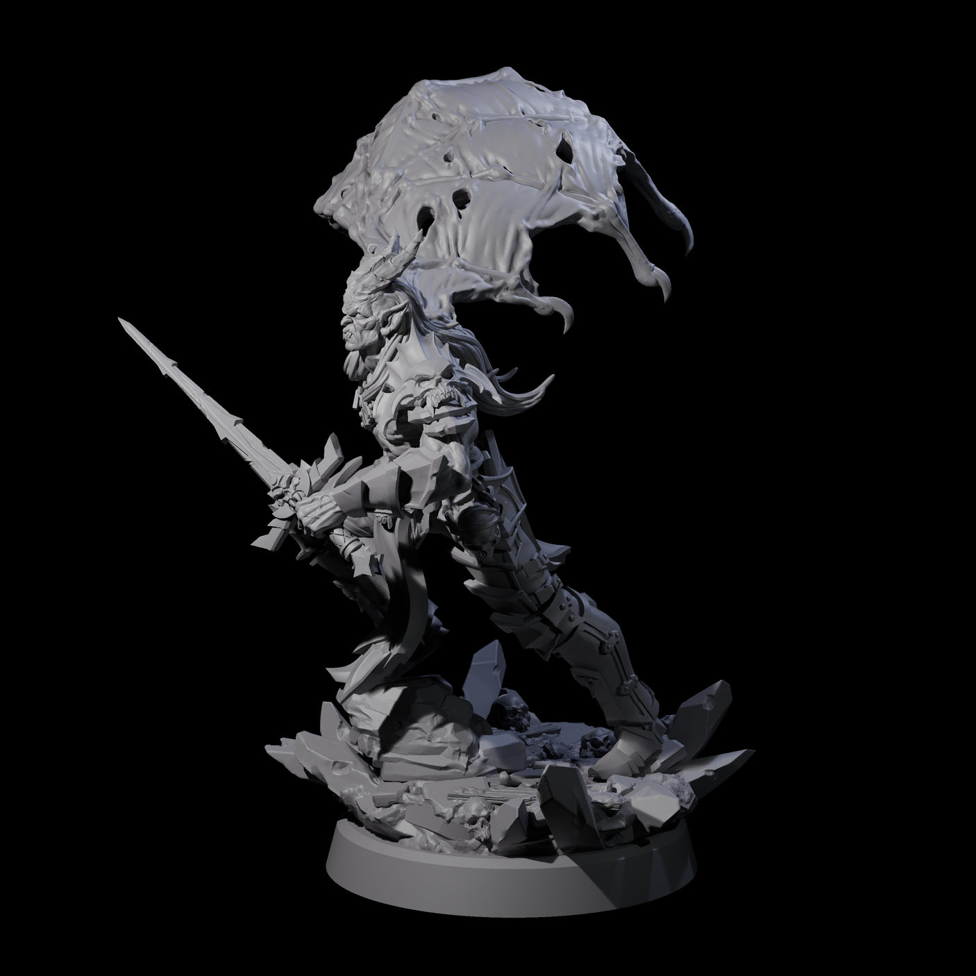 Unholy Half Winged Cambion A Miniature for Dungeons and Dragons, Pathfinder or other TTRPGs