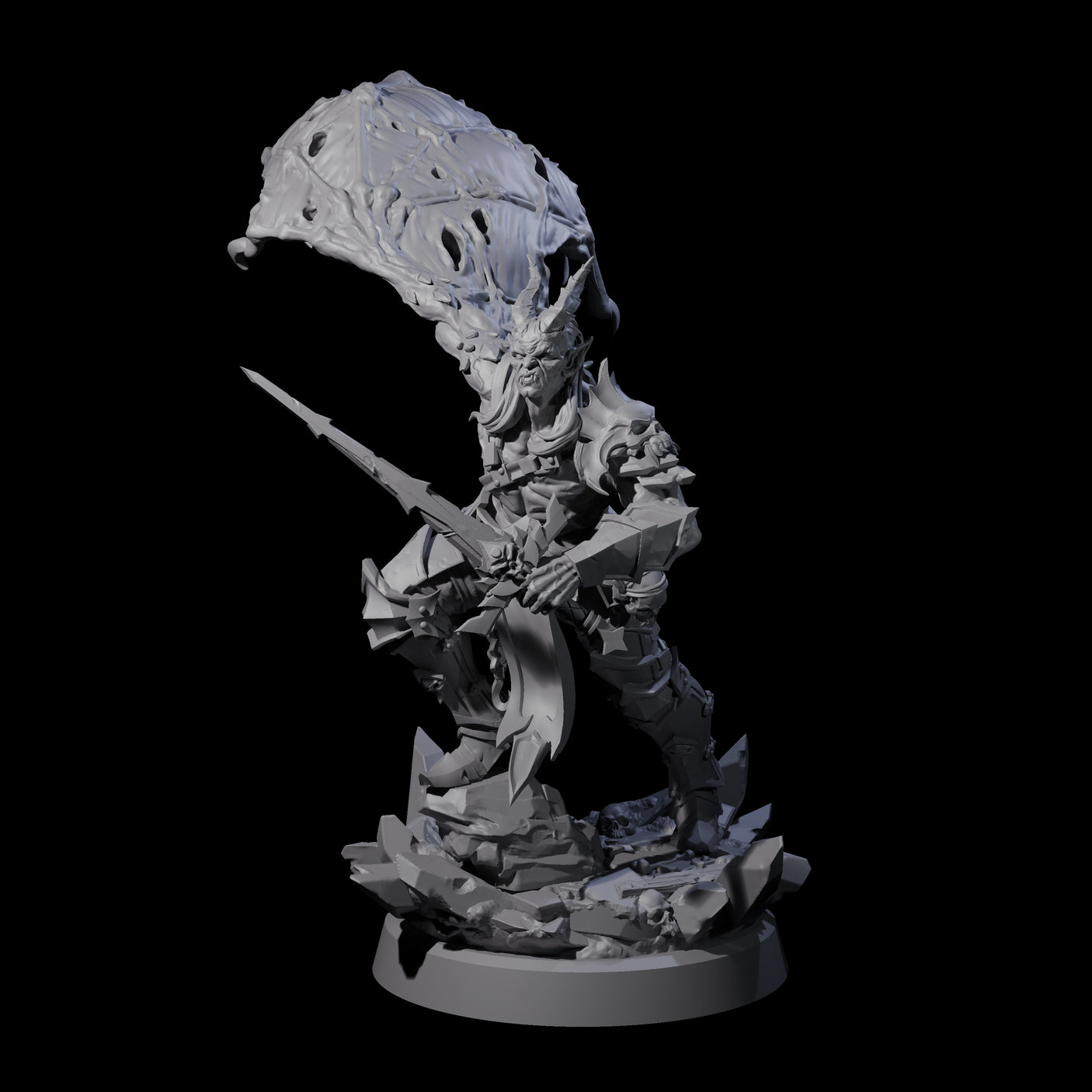 Unholy Half Winged Cambion A Miniature for Dungeons and Dragons, Pathfinder or other TTRPGs