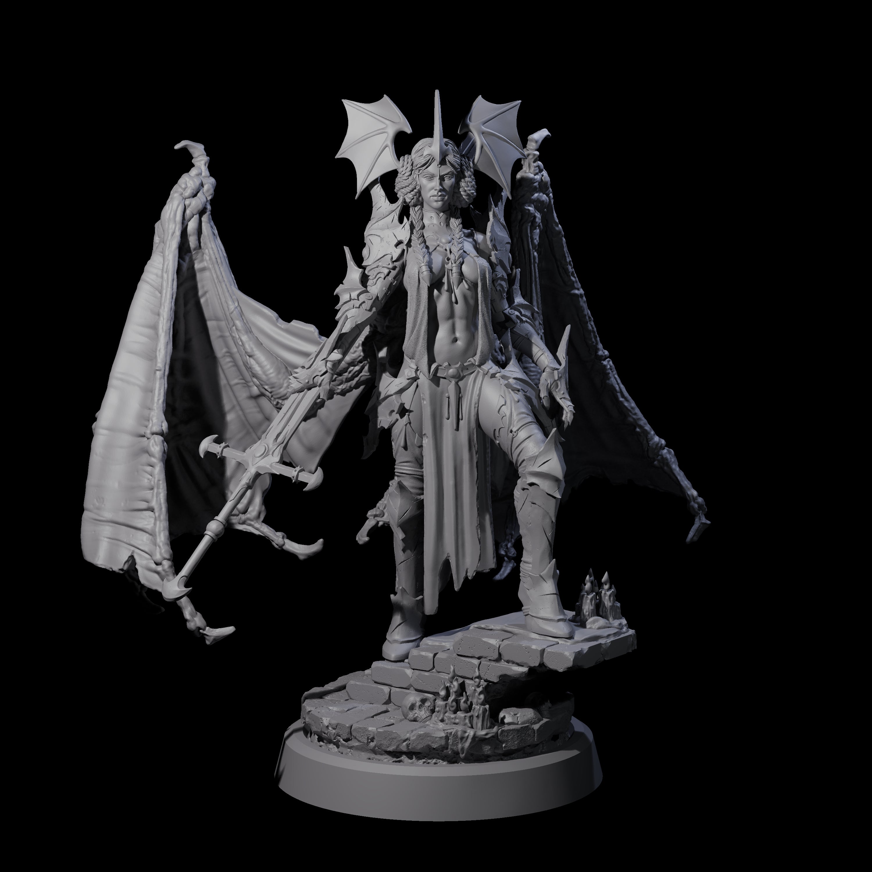 Unholy Nephilim Fighter A Miniature for Dungeons and Dragons, Pathfinder or other TTRPGs