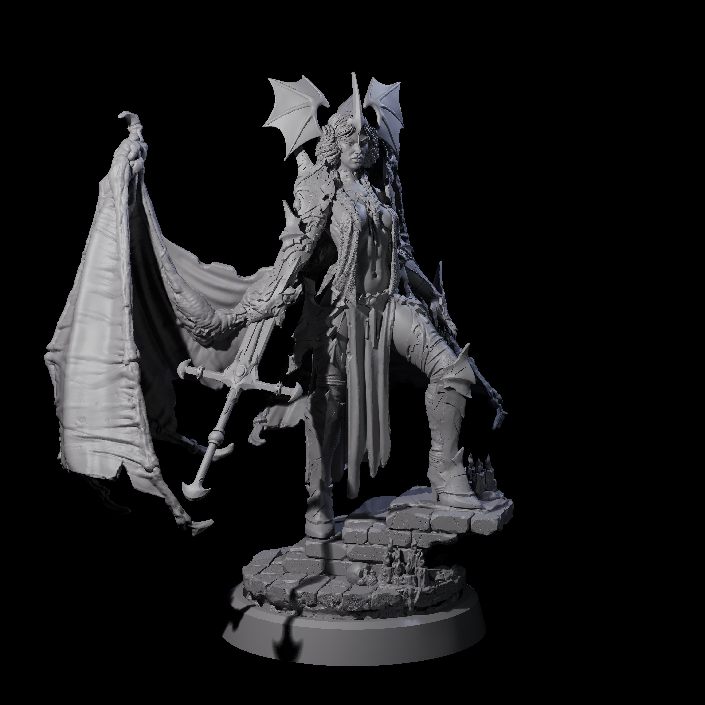 Unholy Nephilim Fighter A Miniature for Dungeons and Dragons, Pathfinder or other TTRPGs