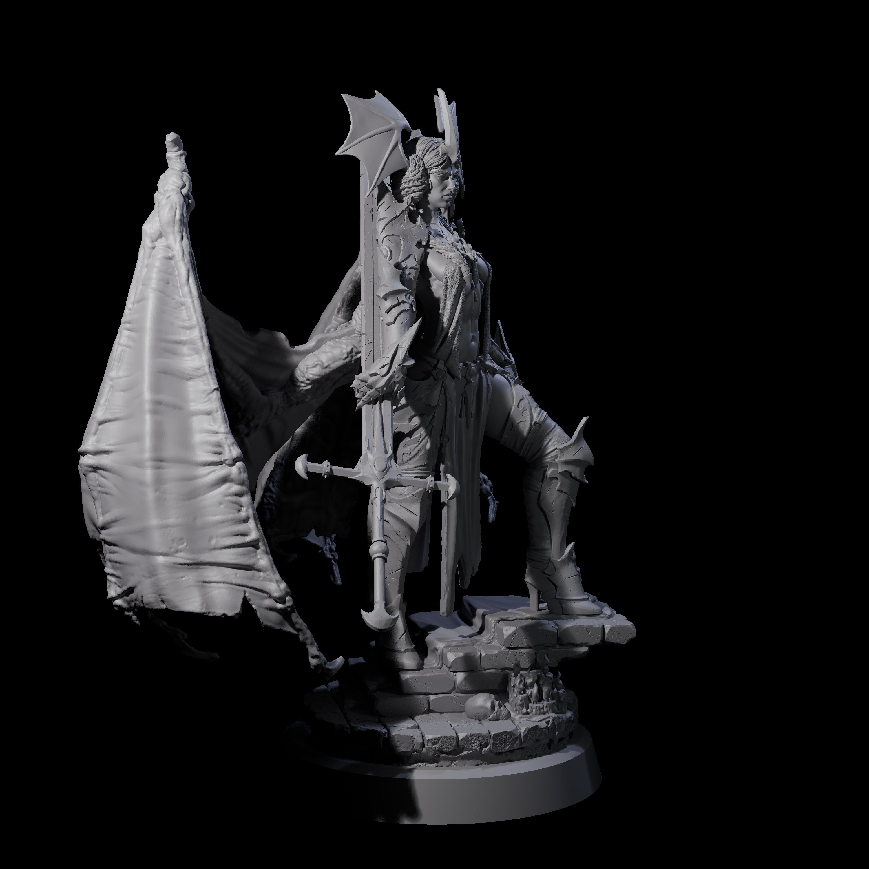 Unholy Nephilim Fighter A Miniature for Dungeons and Dragons, Pathfinder or other TTRPGs