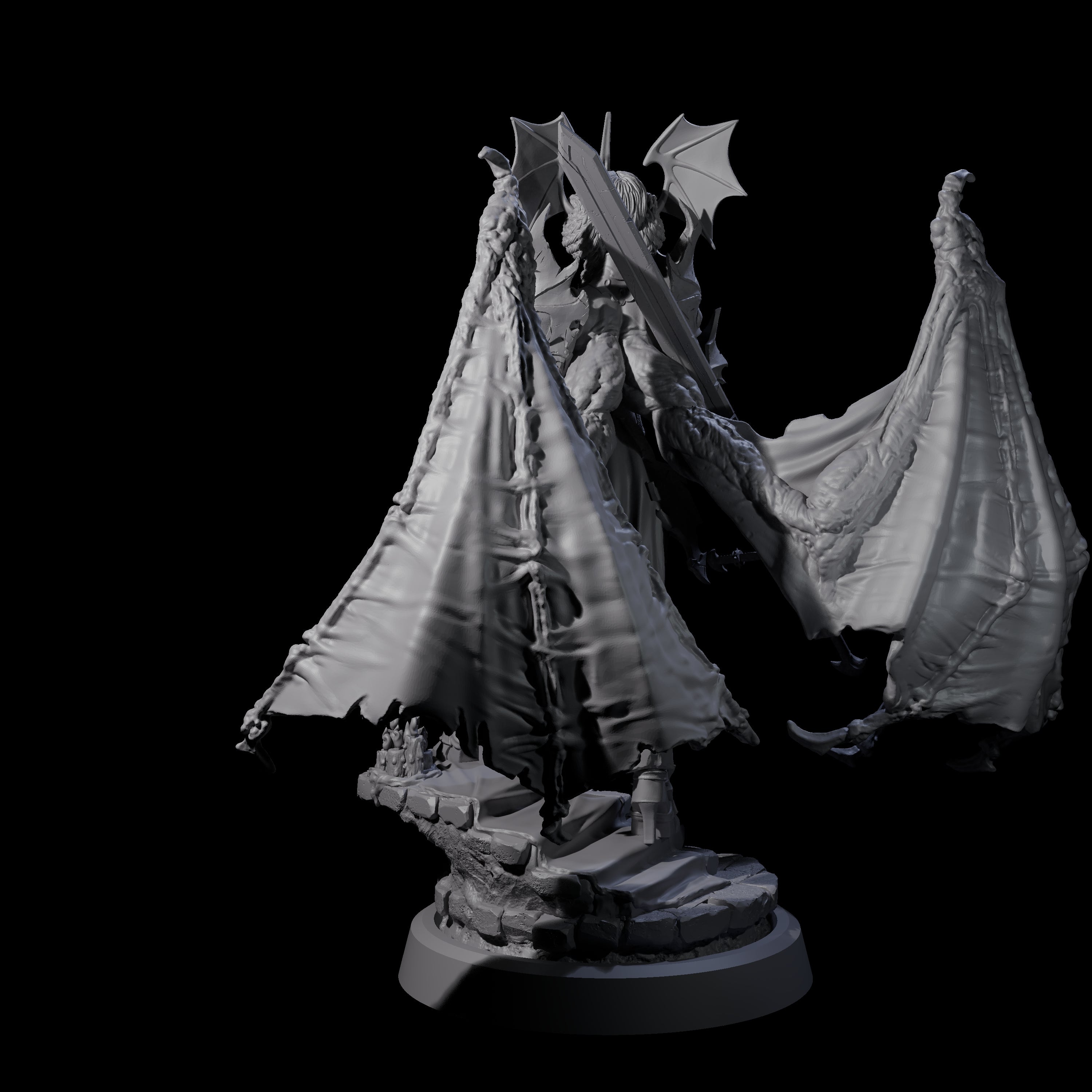 Unholy Nephilim Fighter A Miniature for Dungeons and Dragons, Pathfinder or other TTRPGs