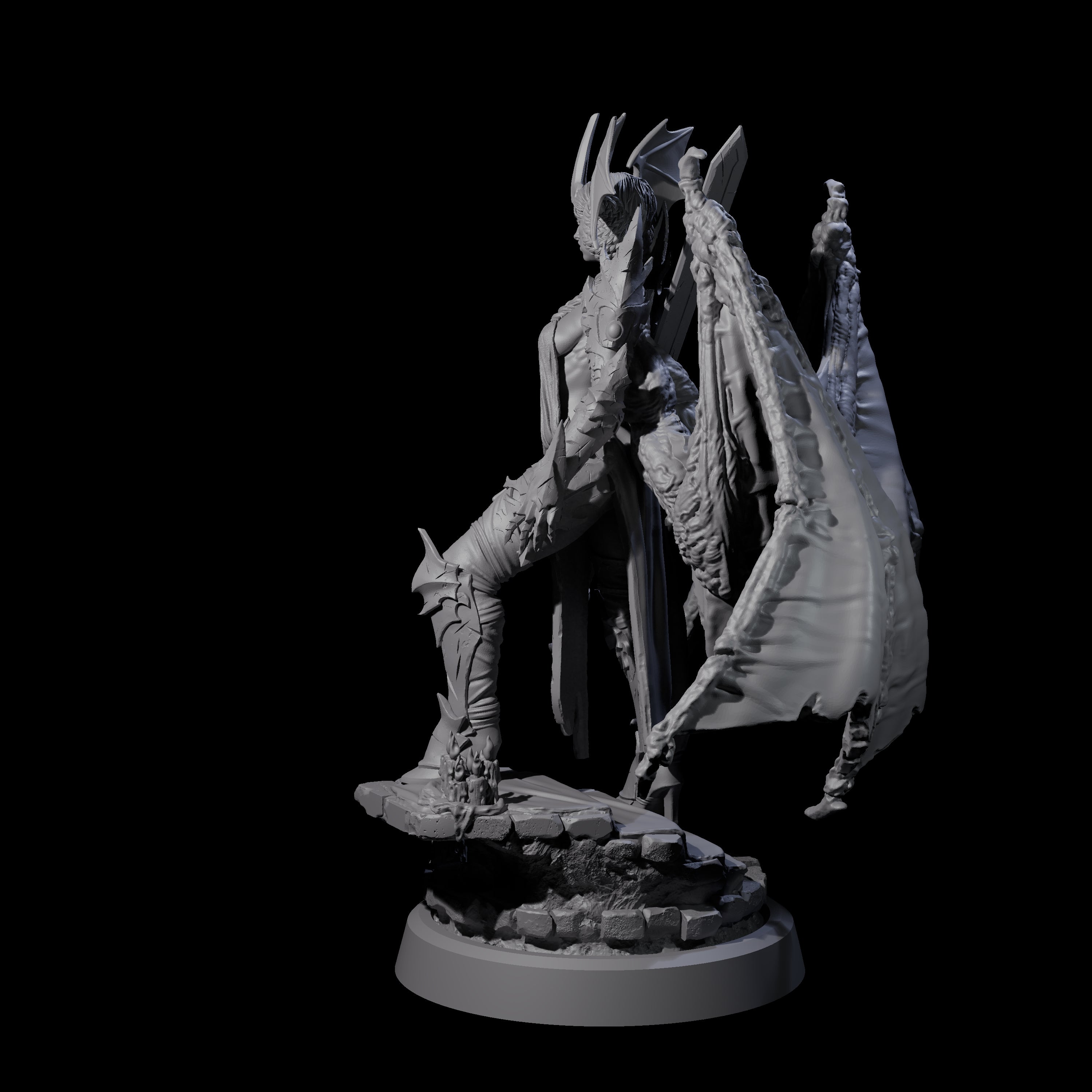 Unholy Nephilim Fighter A Miniature for Dungeons and Dragons, Pathfinder or other TTRPGs