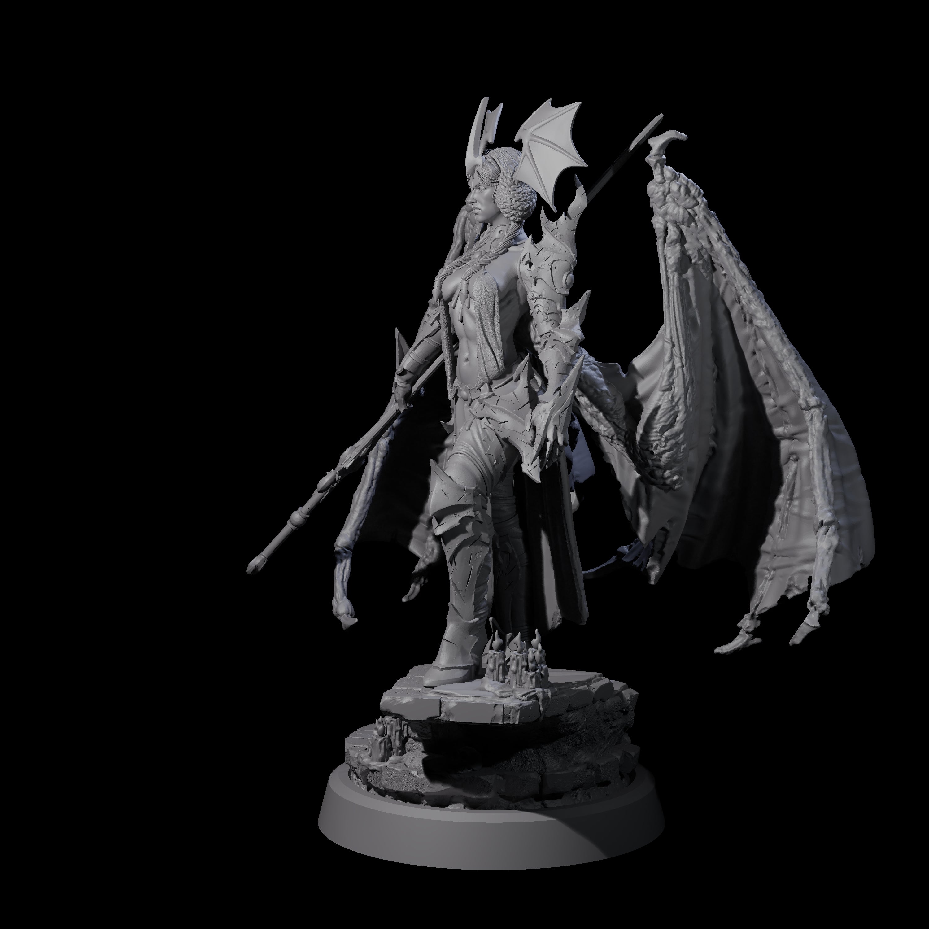 Unholy Nephilim Fighter A Miniature for Dungeons and Dragons, Pathfinder or other TTRPGs