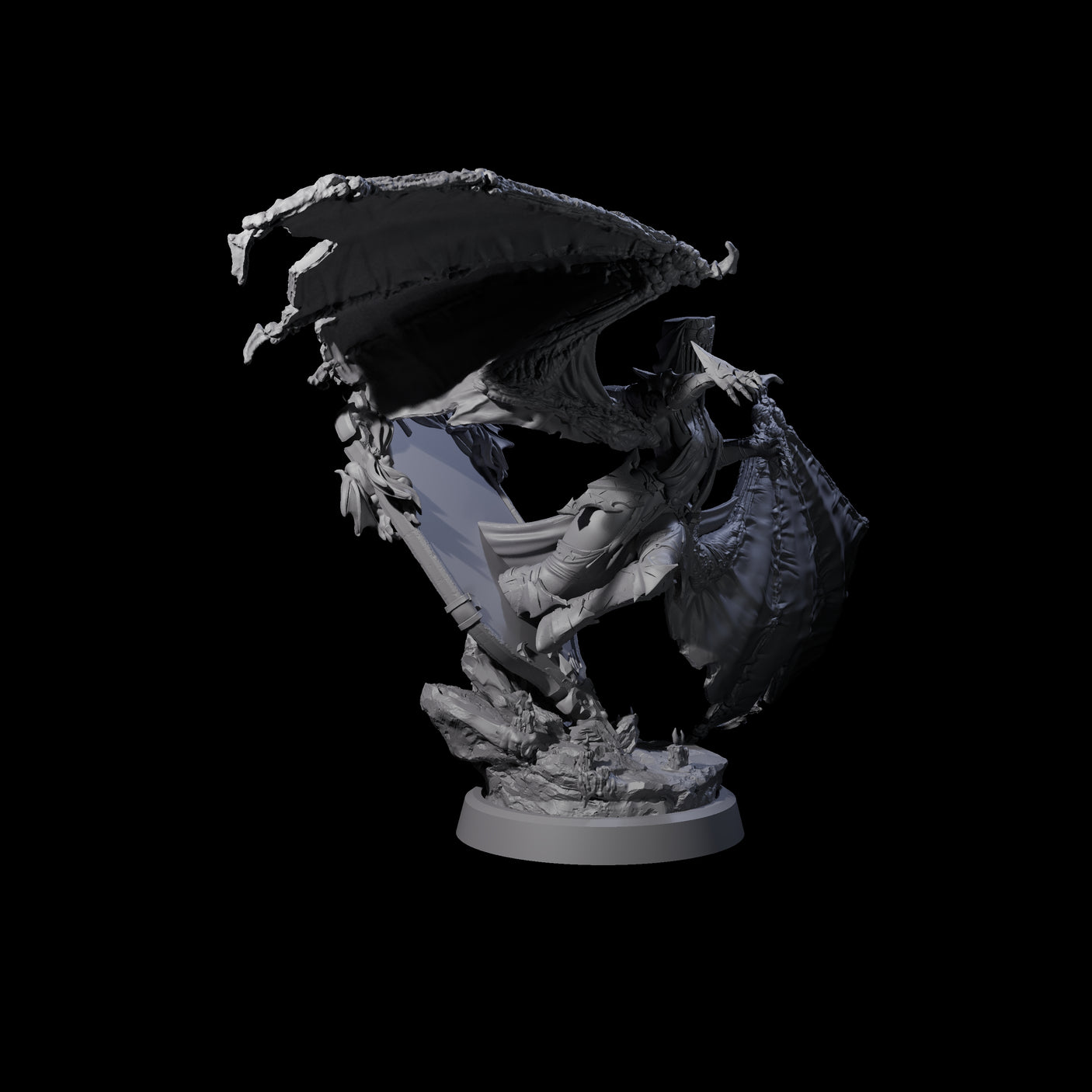 Unholy Nephilim Fighter B Miniature for Dungeons and Dragons, Pathfinder or other TTRPGs