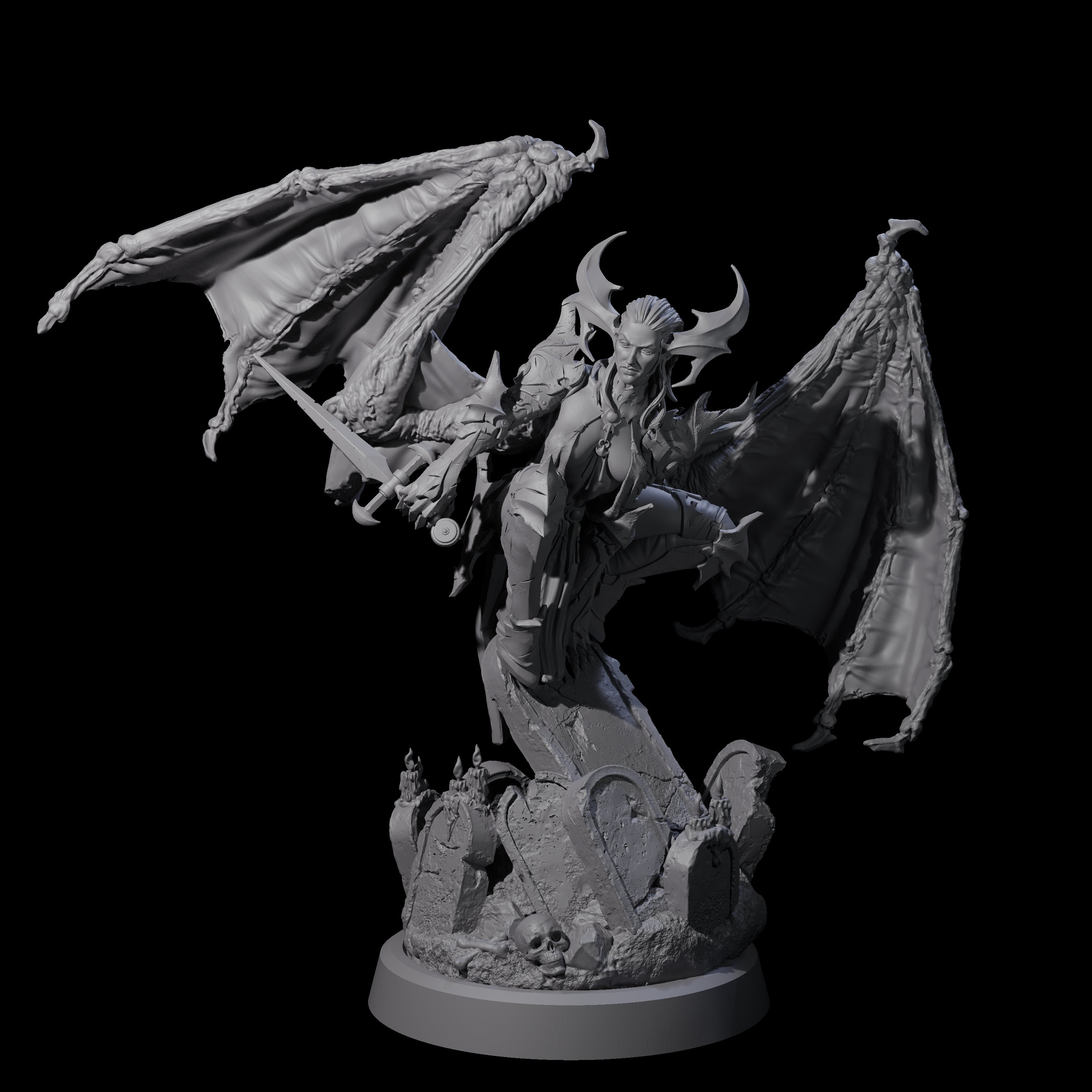 Unholy Nephilim Fighter C Miniature for Dungeons and Dragons, Pathfinder or other TTRPGs