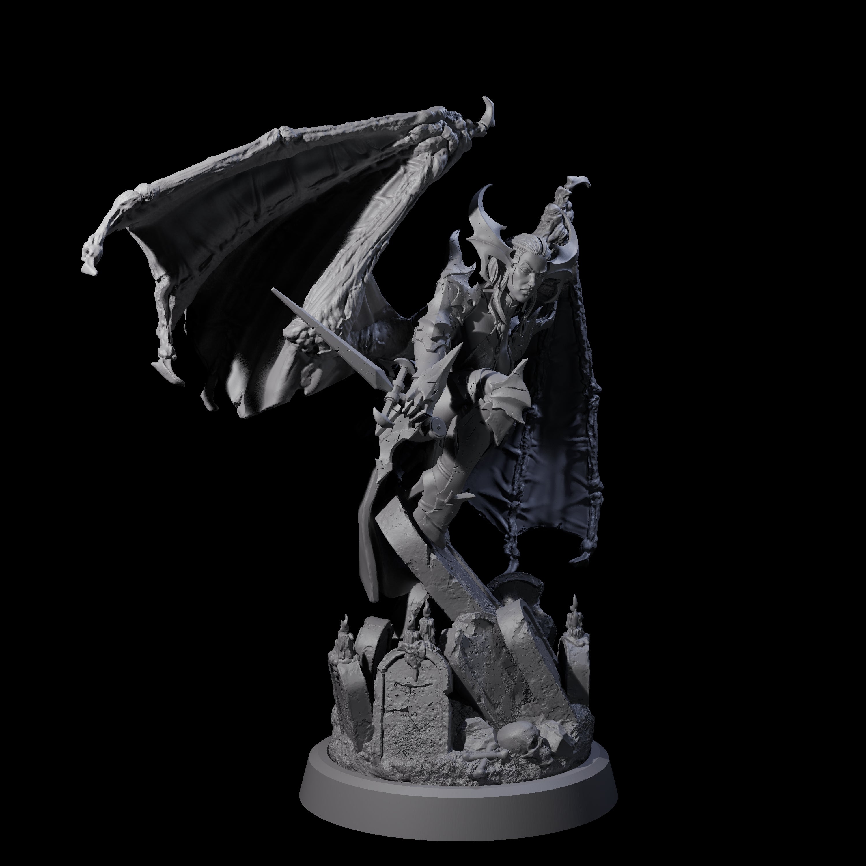 Unholy Nephilim Fighter C Miniature for Dungeons and Dragons, Pathfinder or other TTRPGs