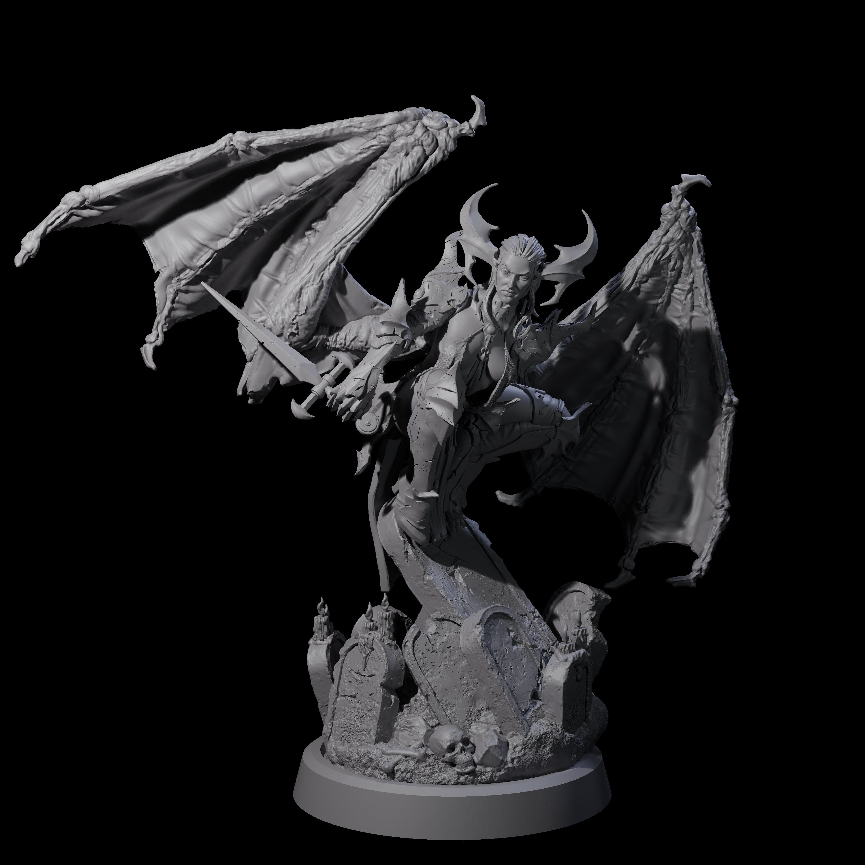 Unholy Nephilim Fighter C Miniature for Dungeons and Dragons, Pathfinder or other TTRPGs