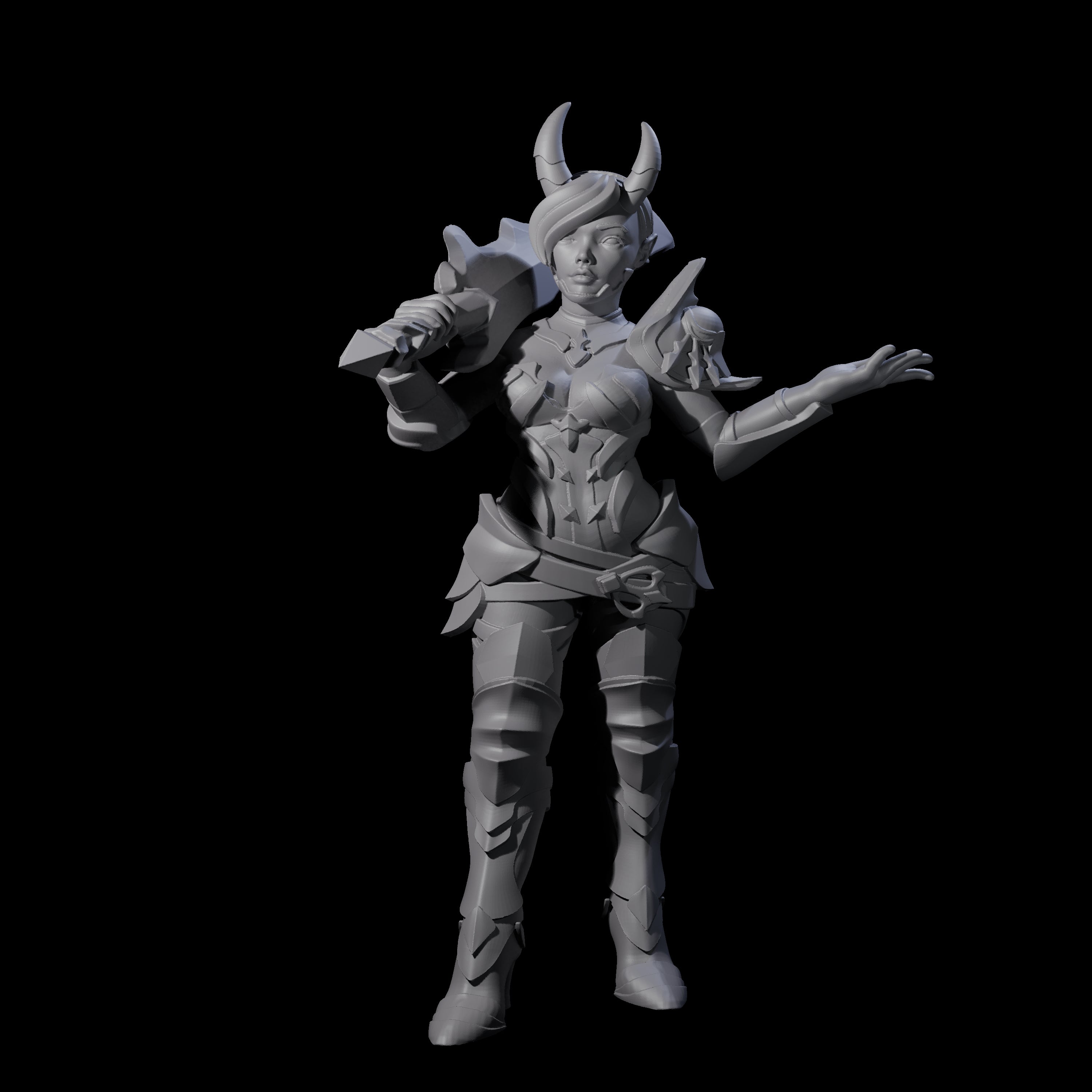 Unimpressived Tiefling Warrior Miniature for Dungeons and Dragons, Pathfinder or other TTRPGs