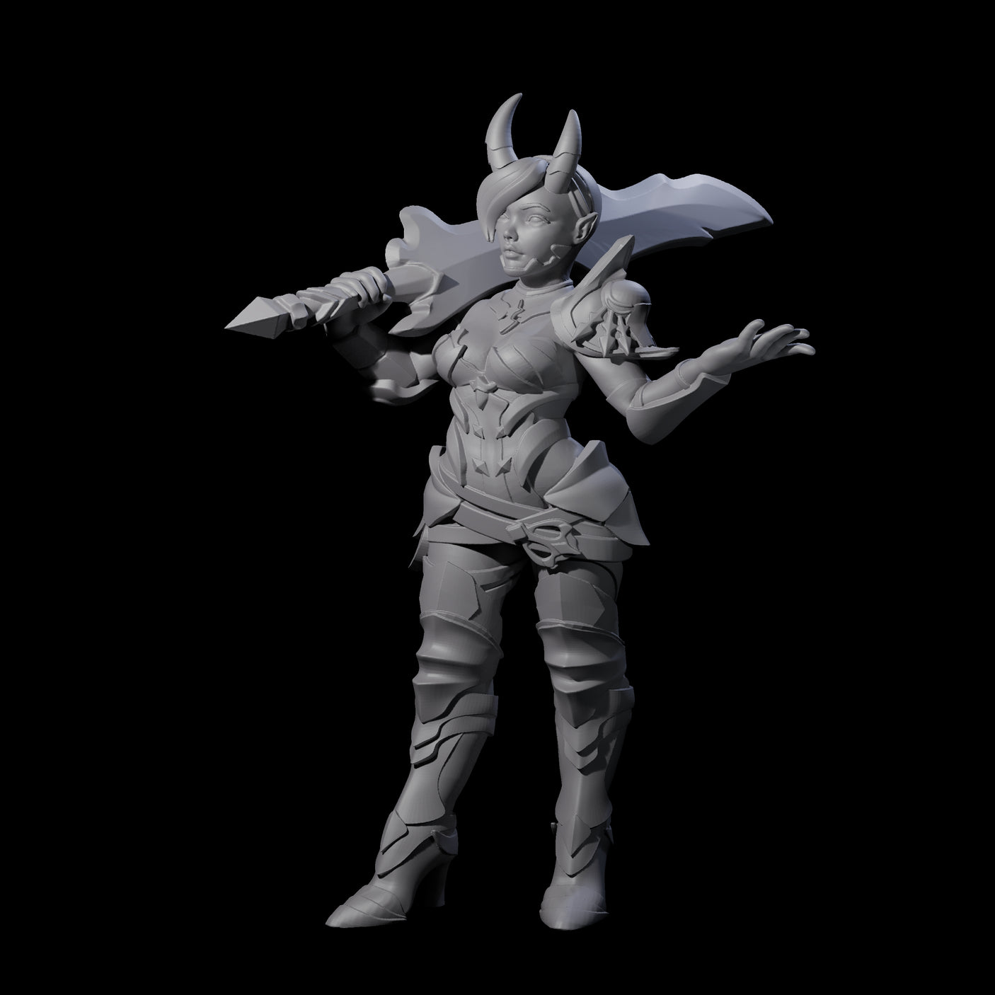 Unimpressived Tiefling Warrior Miniature for Dungeons and Dragons, Pathfinder or other TTRPGs