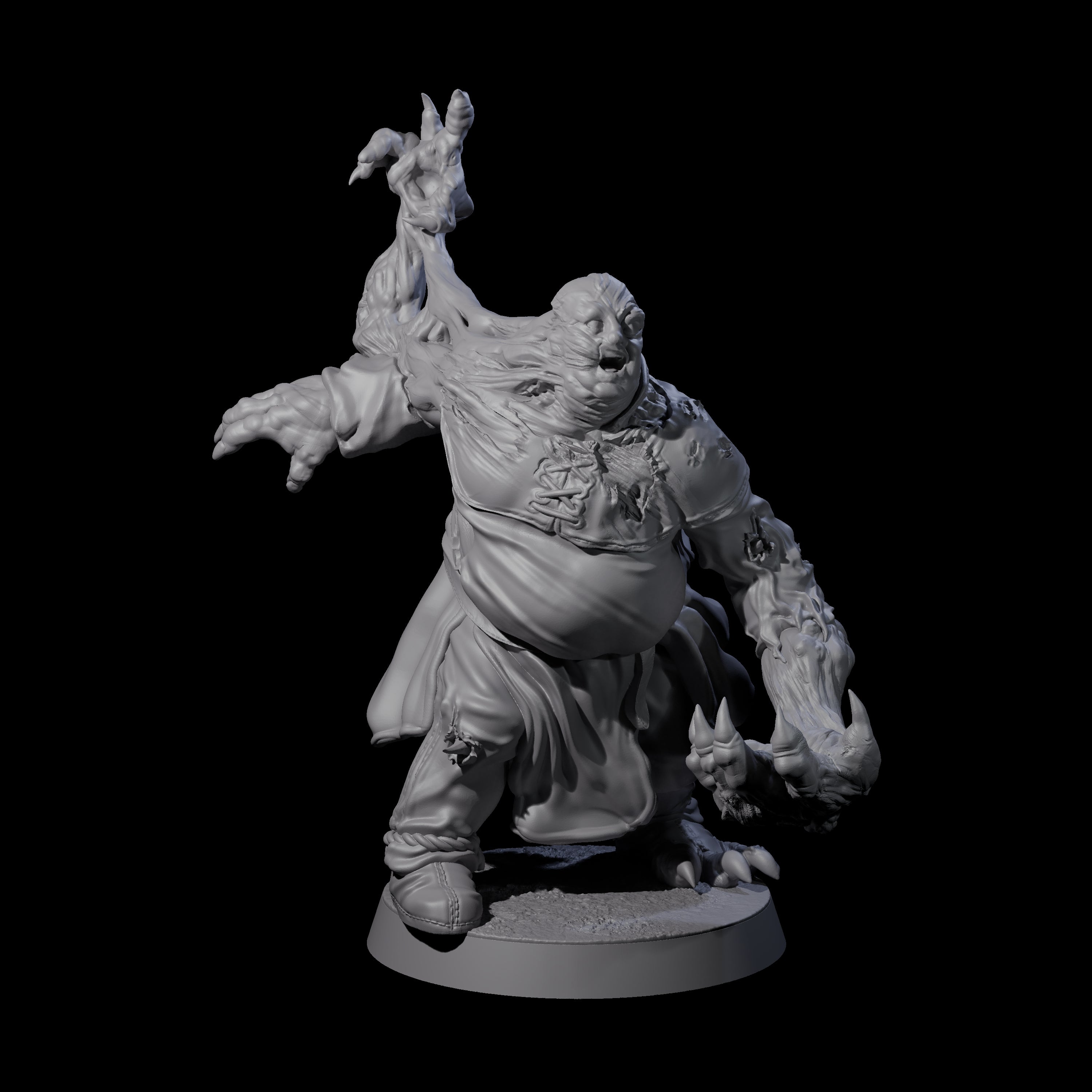 Unlucky Flesh Warped Victim B Miniature for Dungeons and Dragons, Pathfinder or other TTRPGs