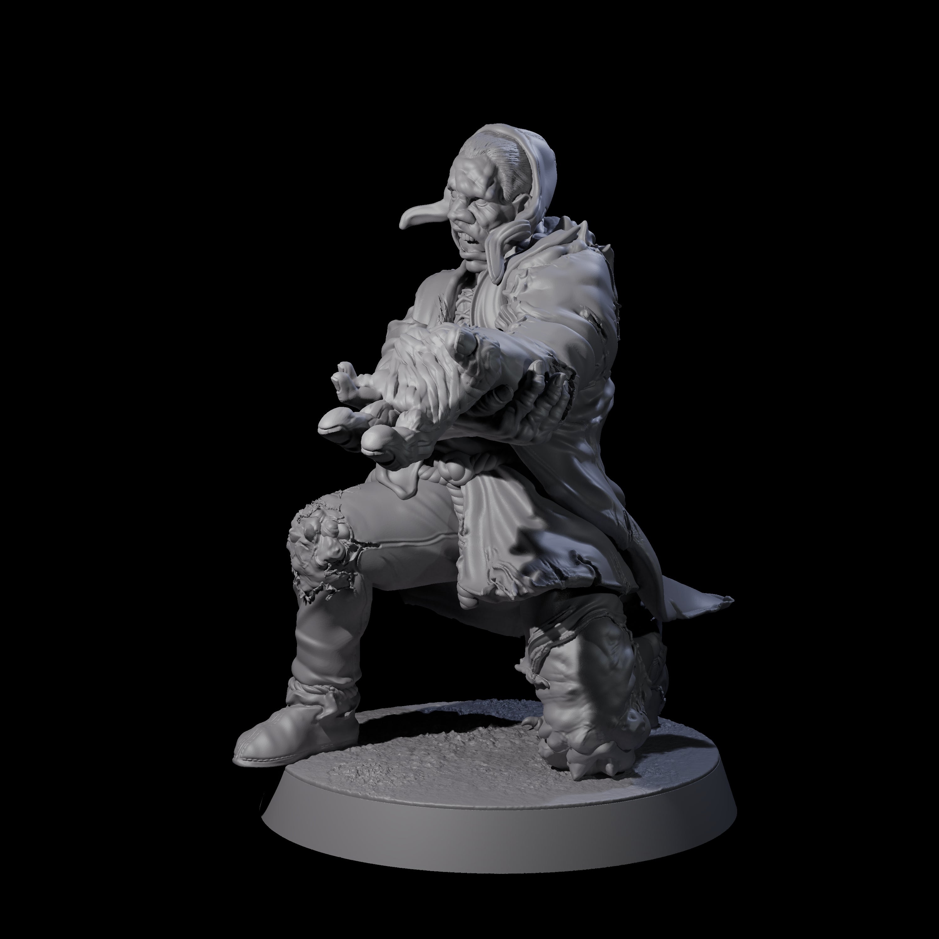 Unlucky Flesh Warped Victim C Miniature for Dungeons and Dragons, Pathfinder or other TTRPGs
