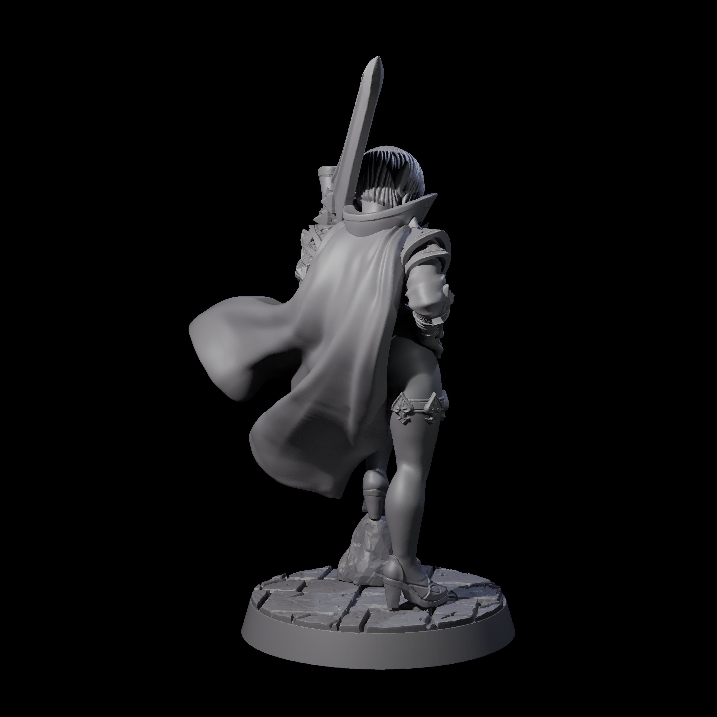 Unrealistic Sword Fighter Miniature for Dungeons and Dragons, Pathfinder or other TTRPGs