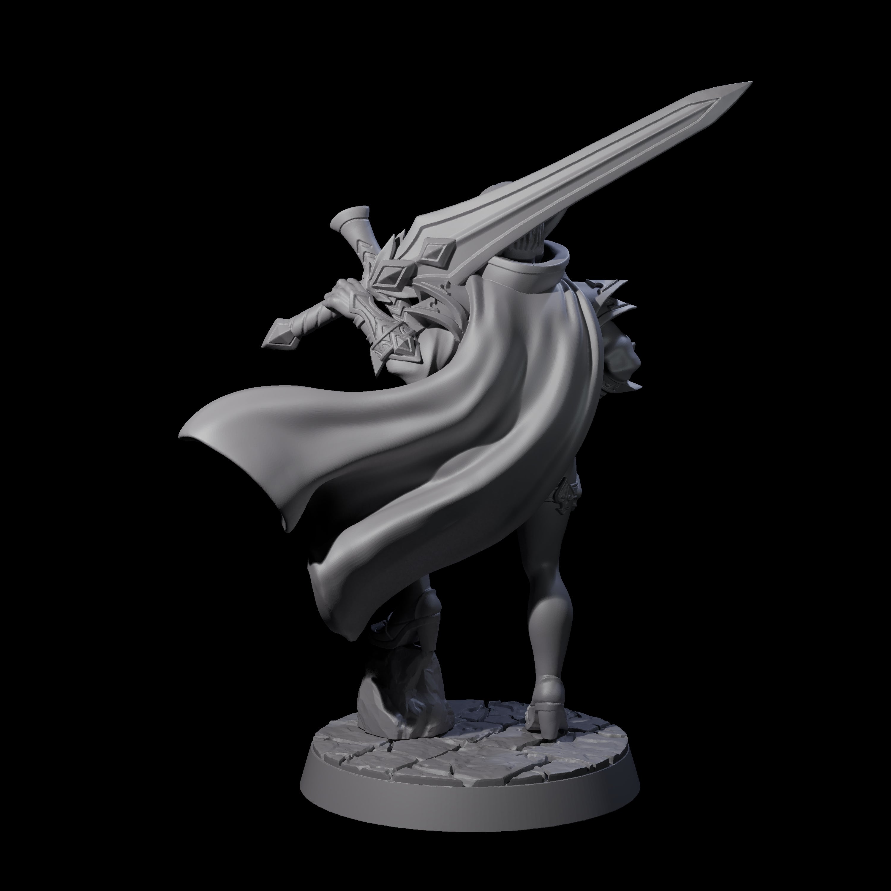 Unrealistic Sword Fighter Miniature for Dungeons and Dragons, Pathfinder or other TTRPGs