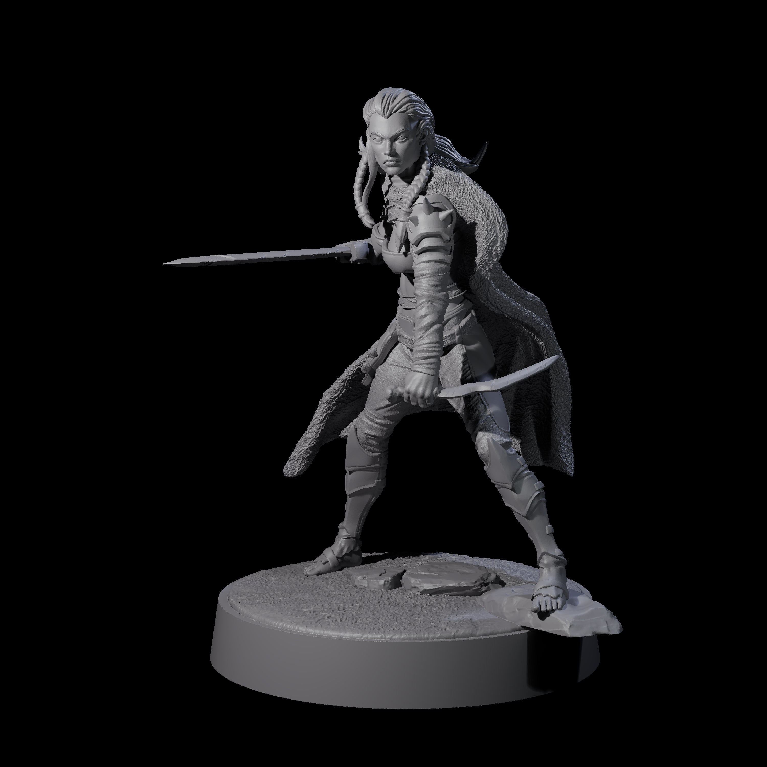Valhya - Poised Hunter Miniature for Dungeons and Dragons, Pathfinder or other TTRPGs