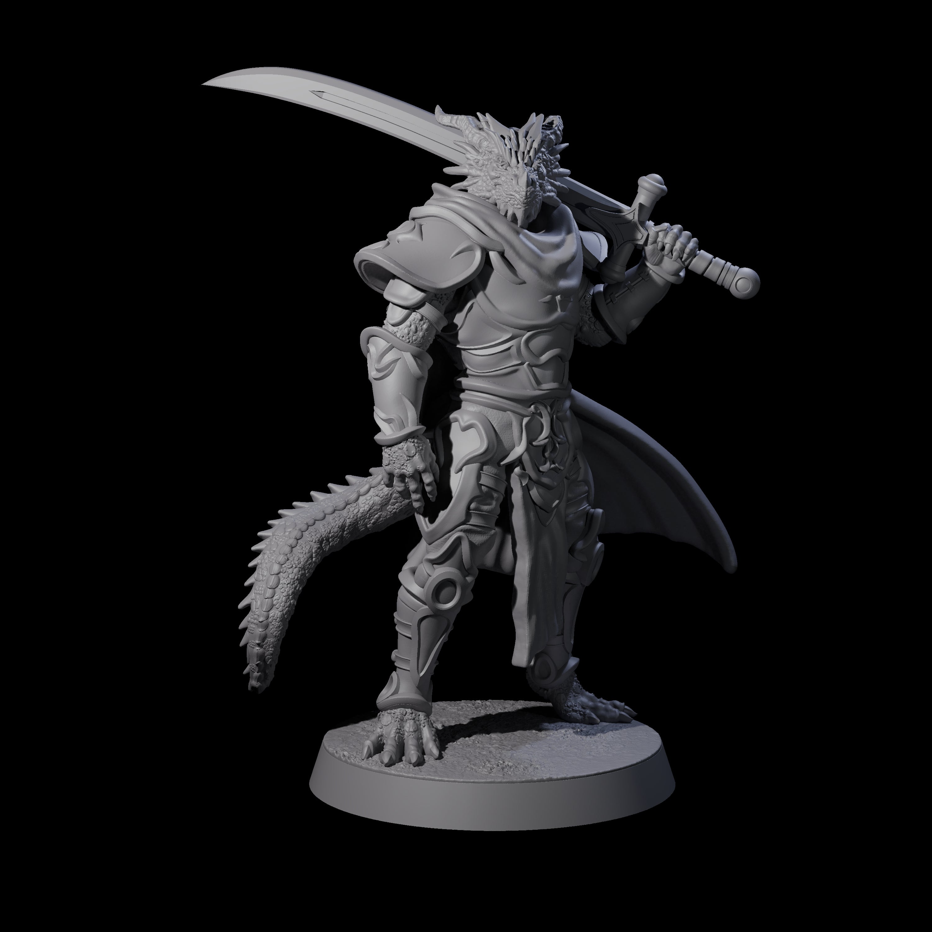 Valiant Dragonborn Crusader A Miniature for Dungeons and Dragons, Pathfinder or other TTRPGs