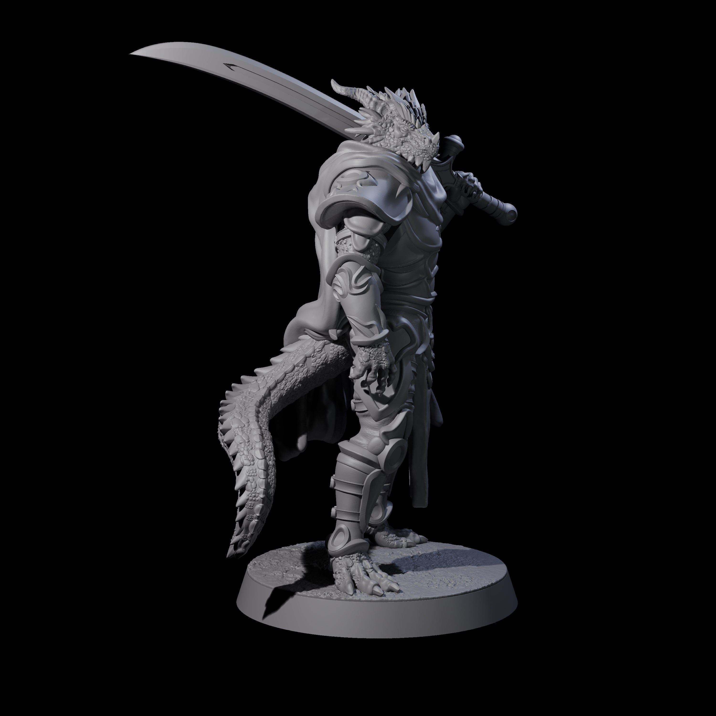 Valiant Dragonborn Crusader A Miniature for Dungeons and Dragons, Pathfinder or other TTRPGs
