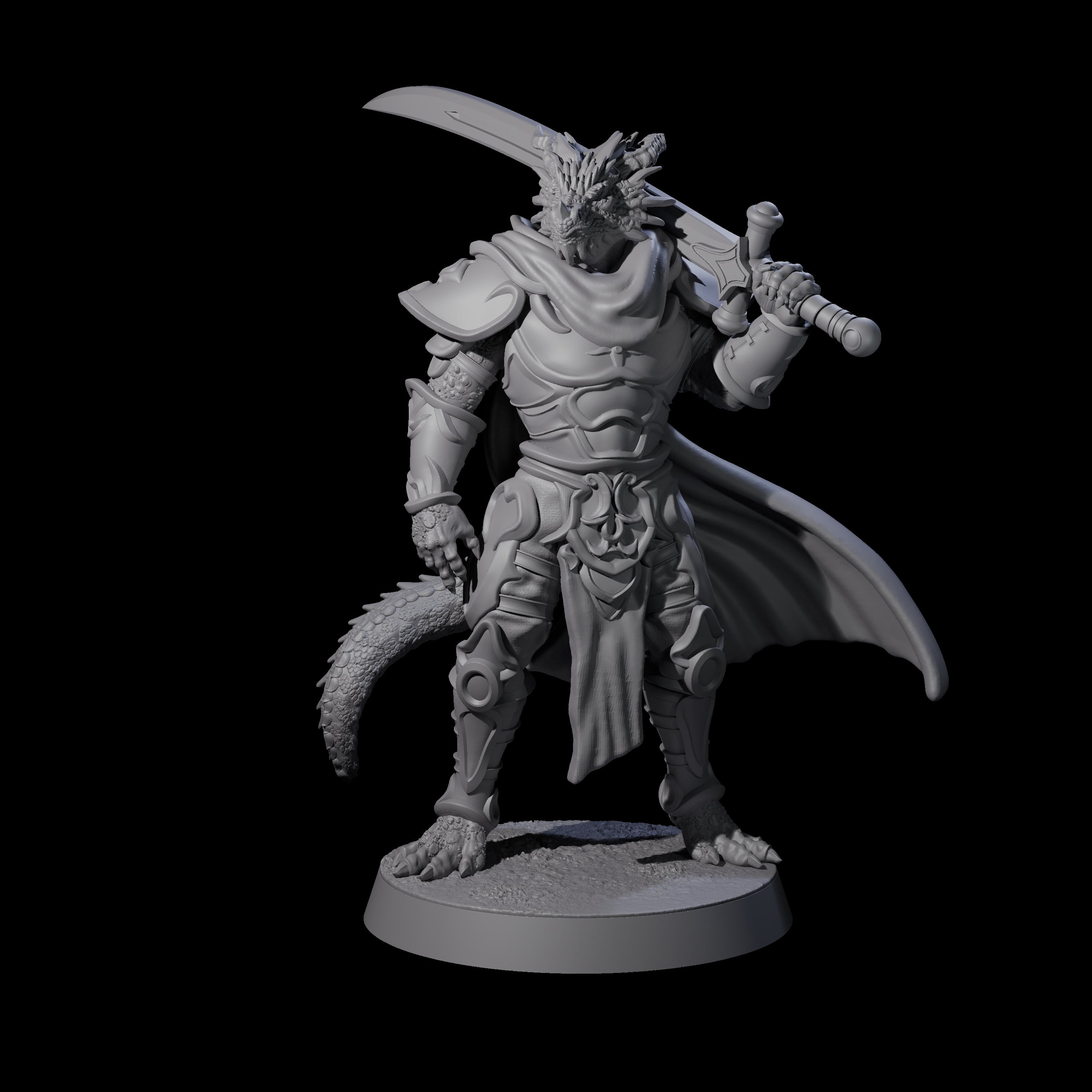 Valiant Dragonborn Crusader A Miniature for Dungeons and Dragons, Pathfinder or other TTRPGs