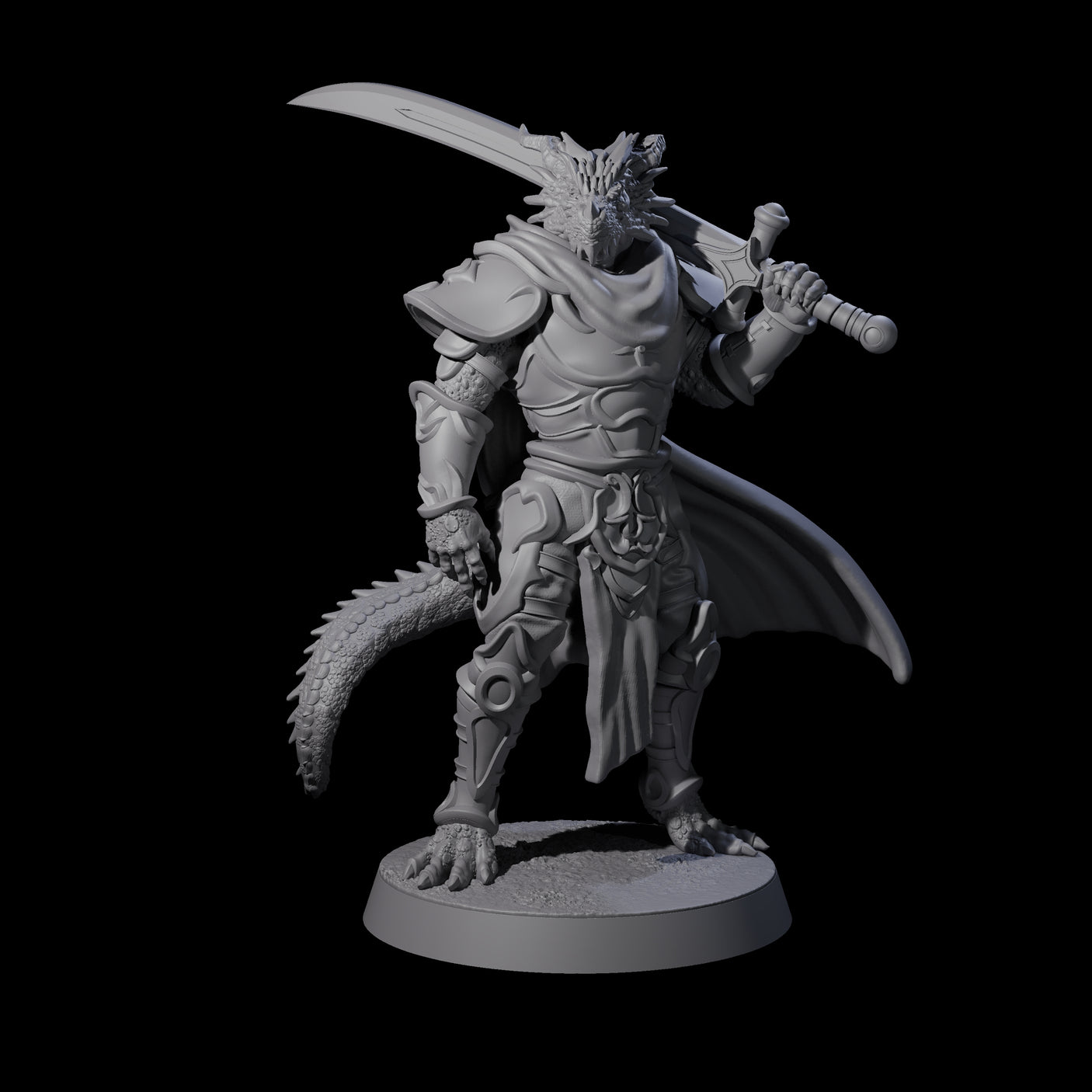 Valiant Dragonborn Crusader A Miniature for Dungeons and Dragons, Pathfinder or other TTRPGs