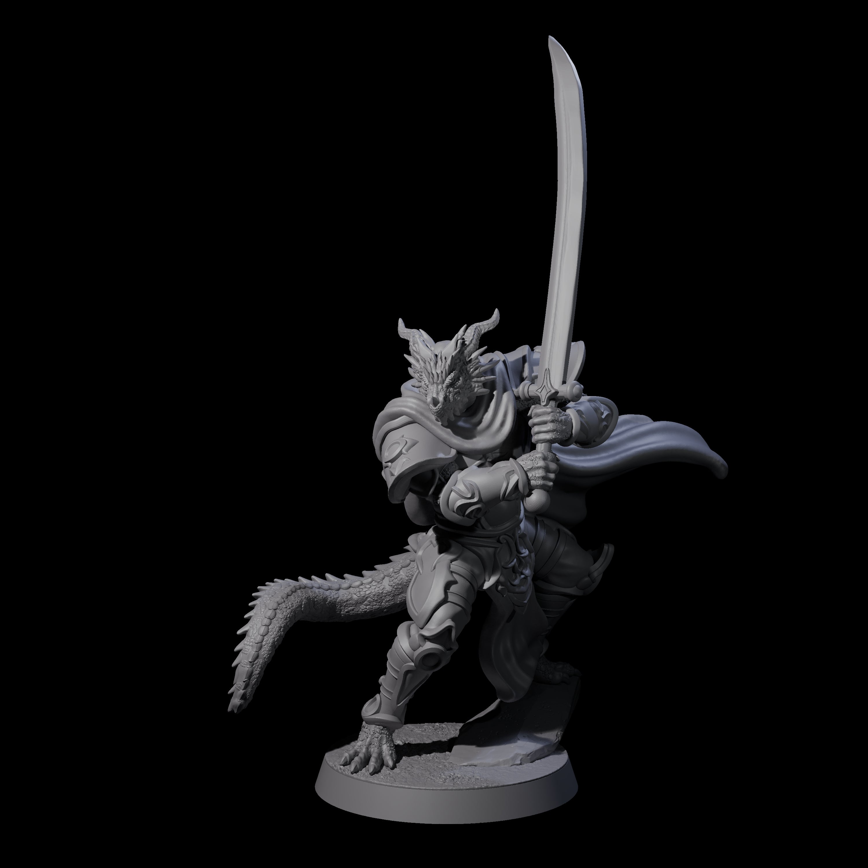 Valiant Dragonborn Crusader B Miniature for Dungeons and Dragons, Pathfinder or other TTRPGs