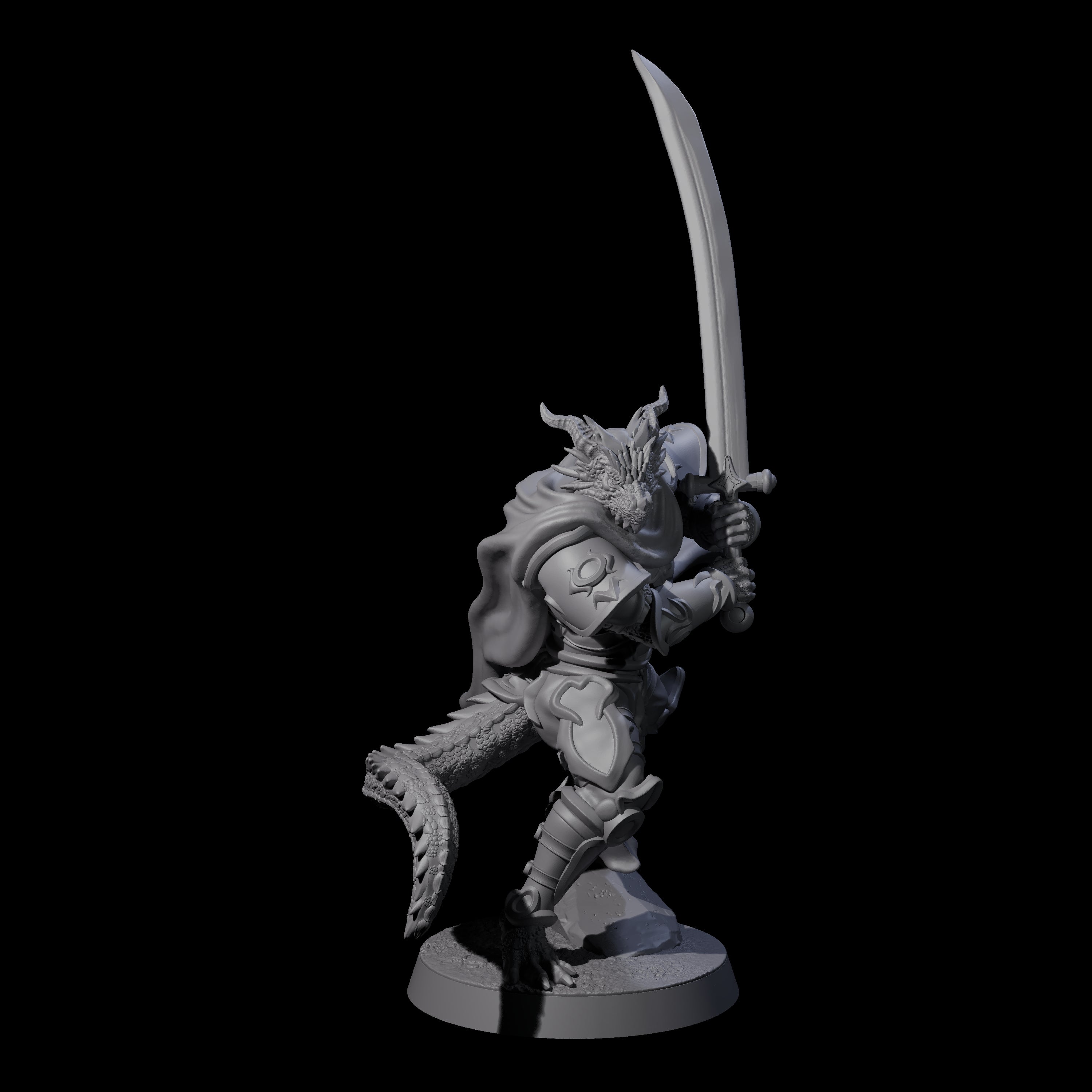 Valiant Dragonborn Crusader B Miniature for Dungeons and Dragons, Pathfinder or other TTRPGs