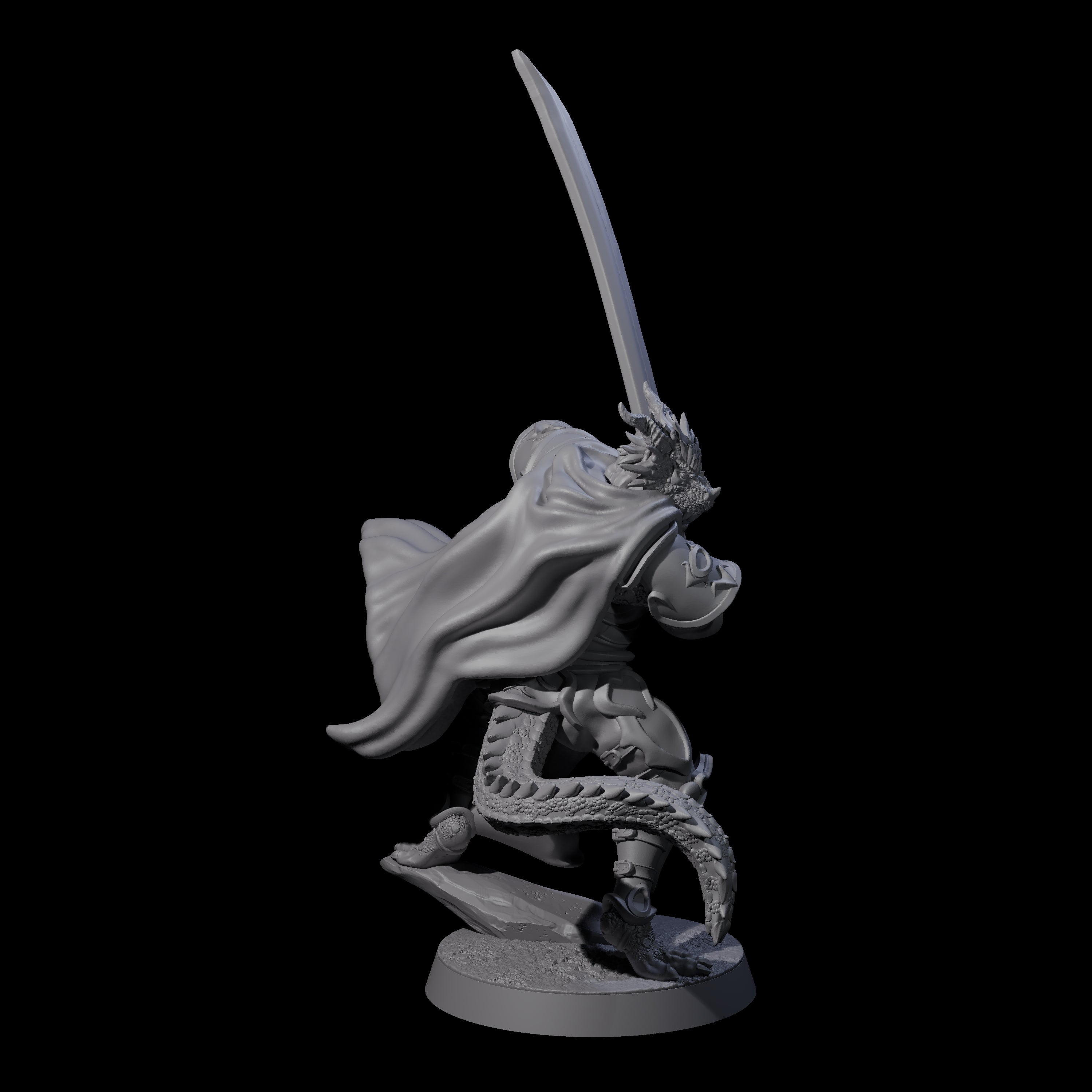 Valiant Dragonborn Crusader B Miniature for Dungeons and Dragons, Pathfinder or other TTRPGs