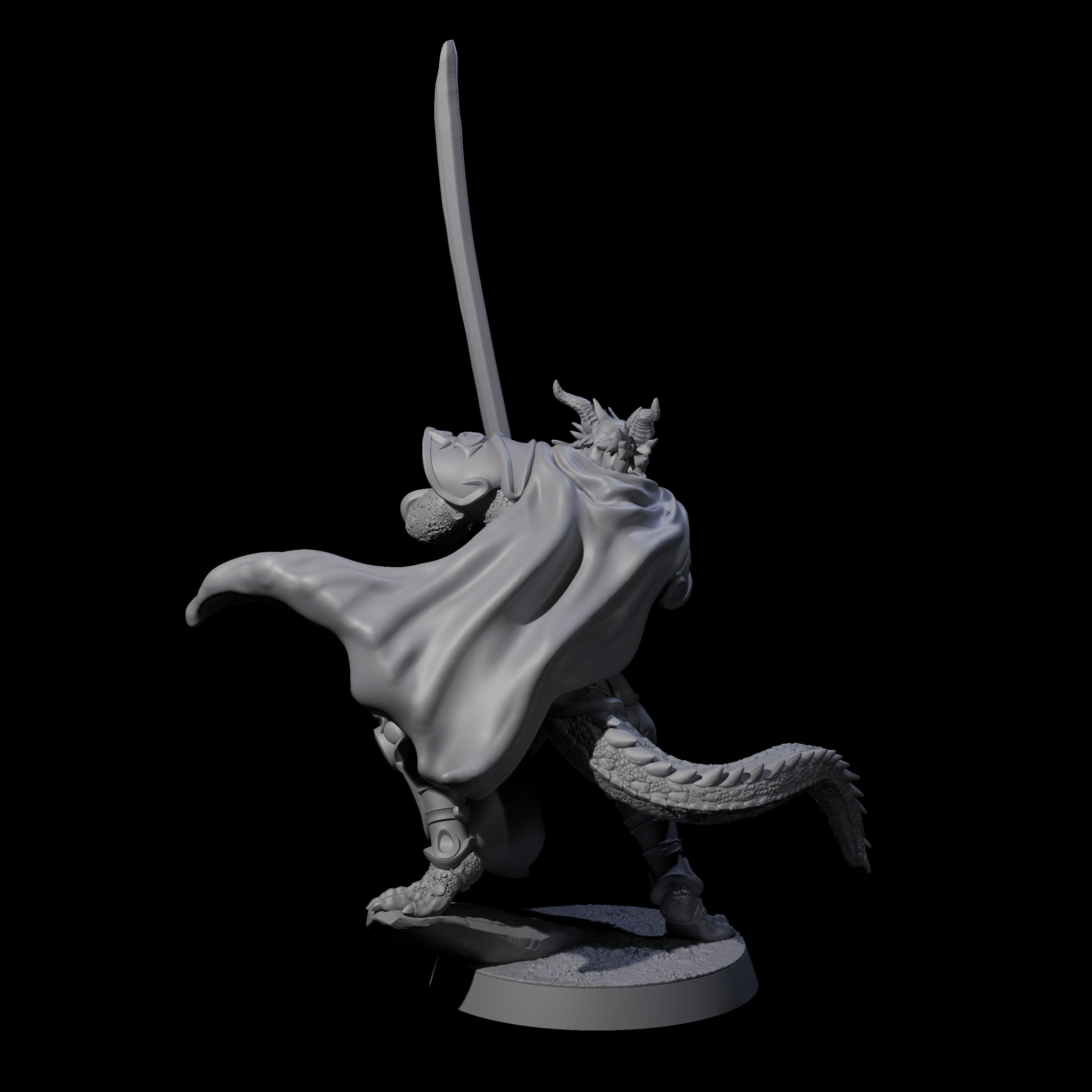Valiant Dragonborn Crusader B Miniature for Dungeons and Dragons, Pathfinder or other TTRPGs