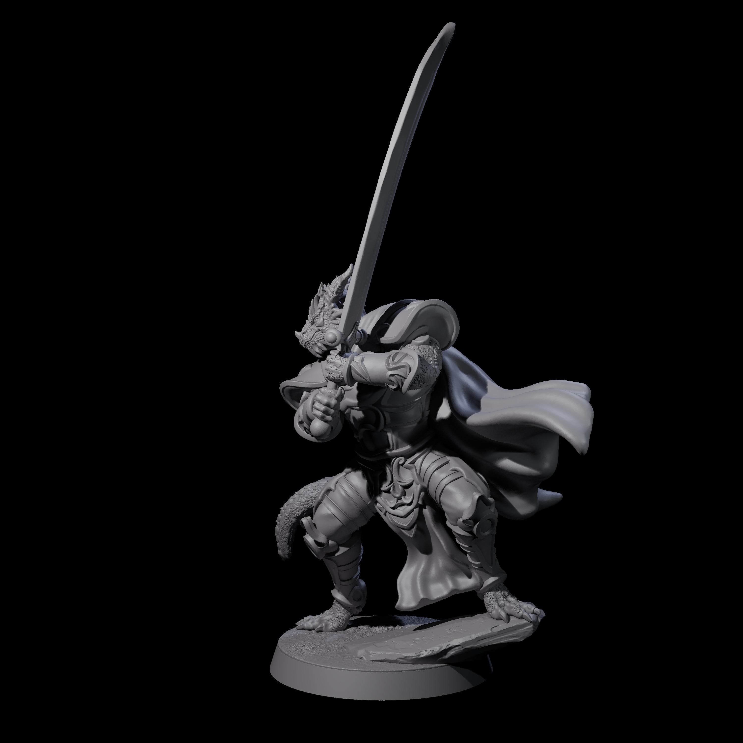 Valiant Dragonborn Crusader B Miniature for Dungeons and Dragons, Pathfinder or other TTRPGs