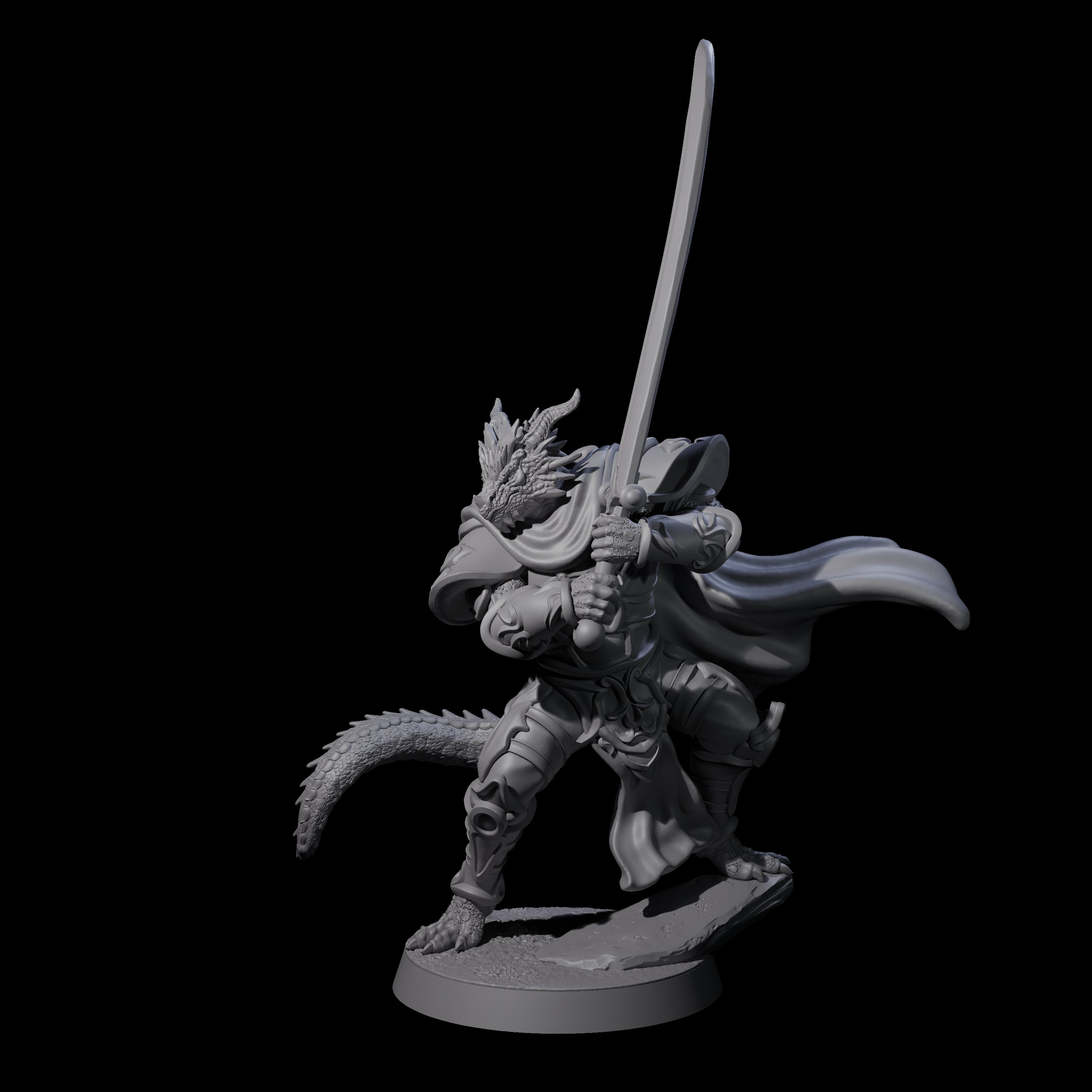 Valiant Dragonborn Crusader B Miniature for Dungeons and Dragons, Pathfinder or other TTRPGs