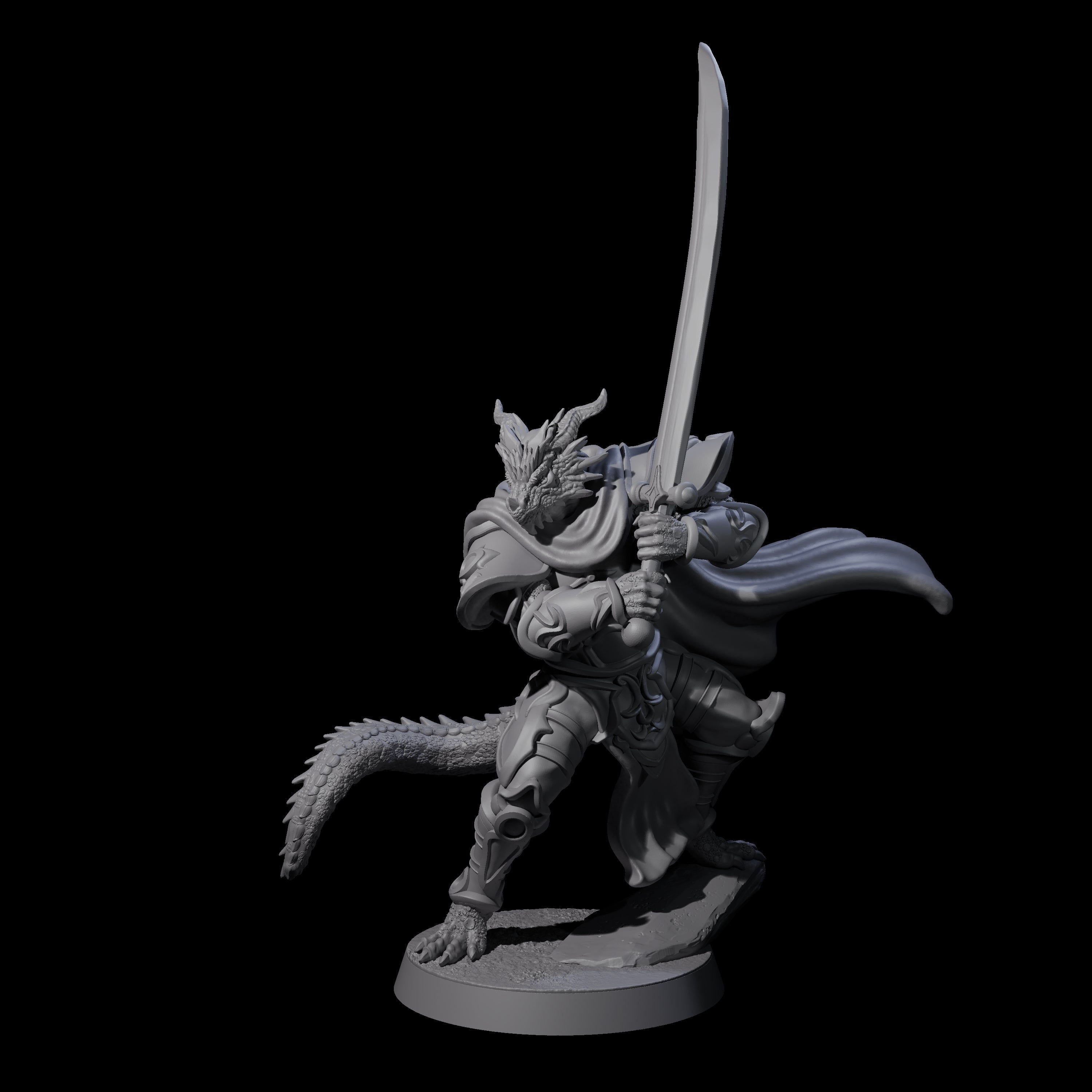 Valiant Dragonborn Crusader B Miniature for Dungeons and Dragons, Pathfinder or other TTRPGs