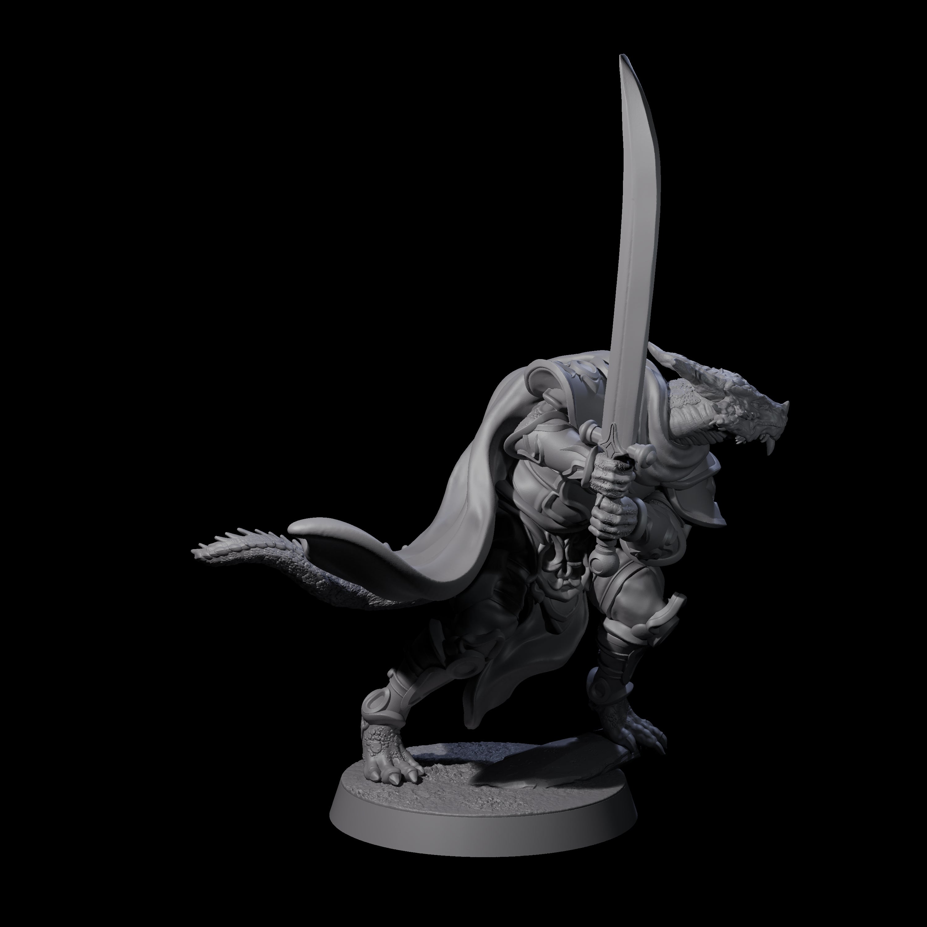 Valiant Dragonborn Crusader C Miniature for Dungeons and Dragons, Pathfinder or other TTRPGs