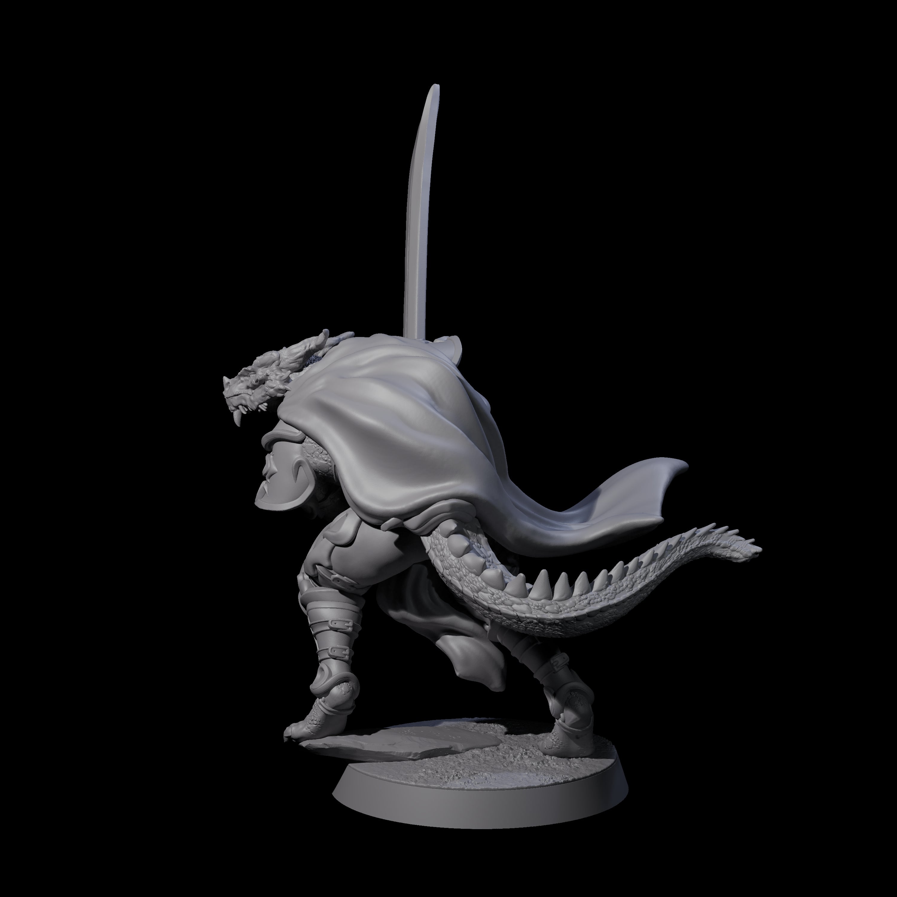 Valiant Dragonborn Crusader C Miniature for Dungeons and Dragons, Pathfinder or other TTRPGs