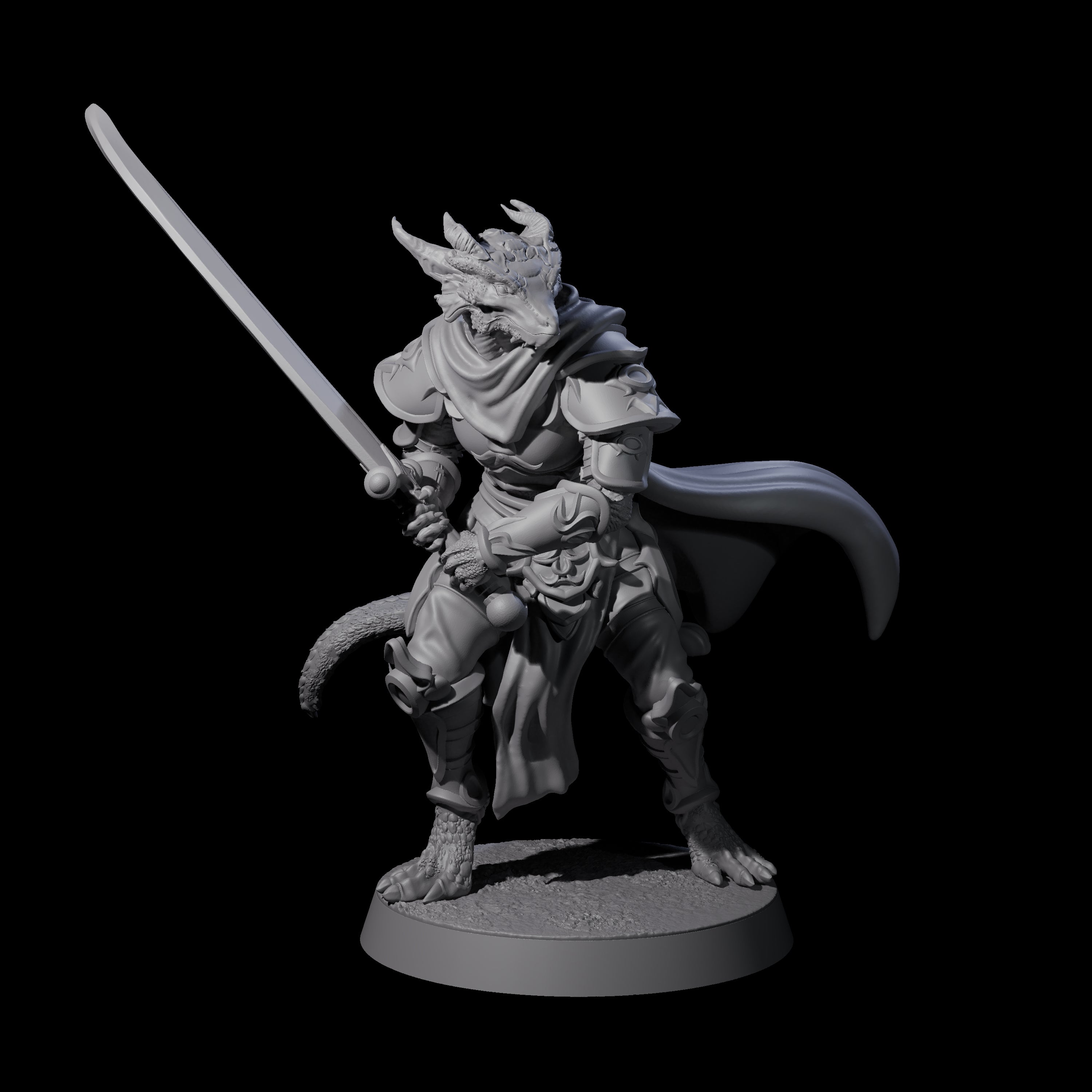 Valiant Dragonborn Crusader D Miniature for Dungeons and Dragons, Pathfinder or other TTRPGs
