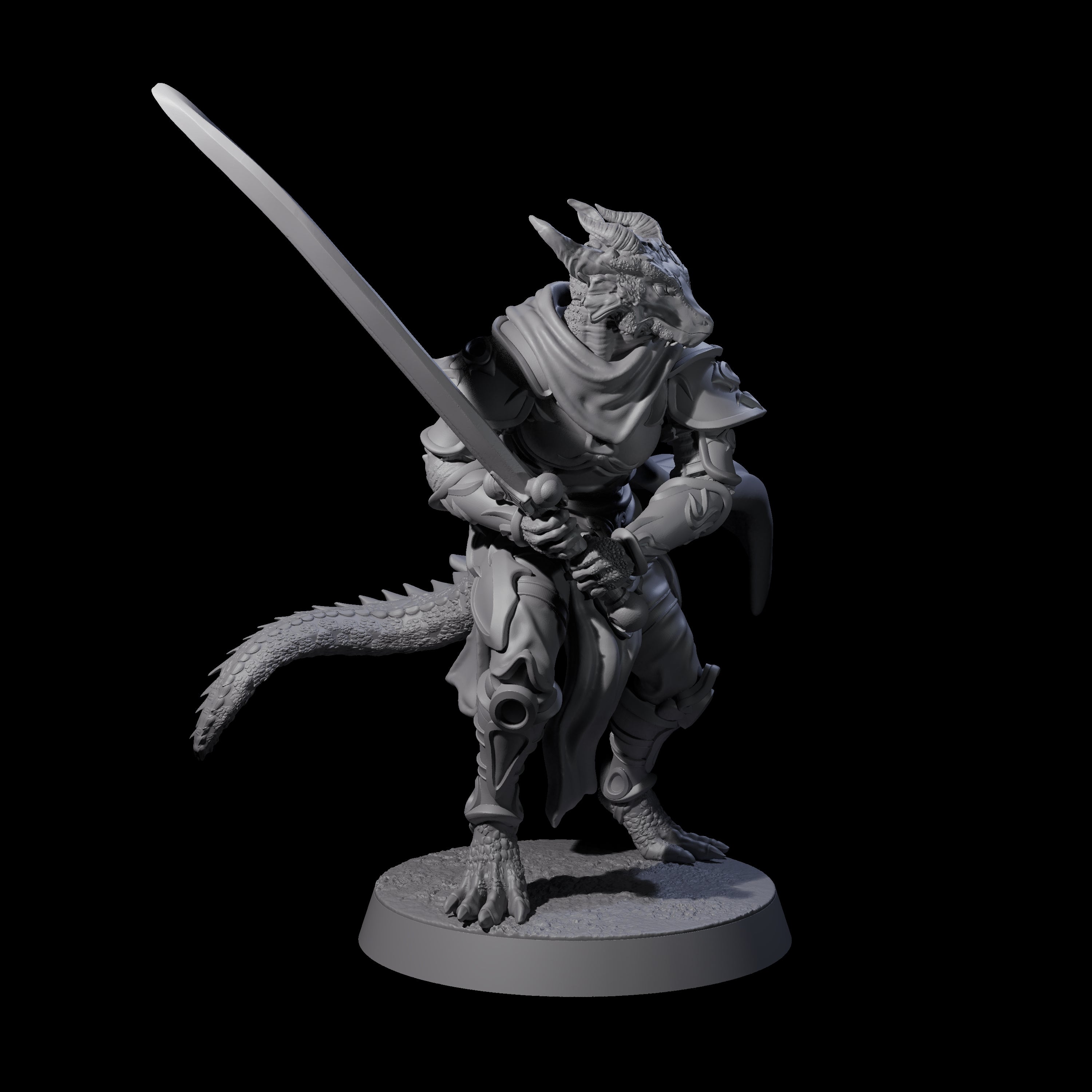 Valiant Dragonborn Crusader D Miniature for Dungeons and Dragons, Pathfinder or other TTRPGs
