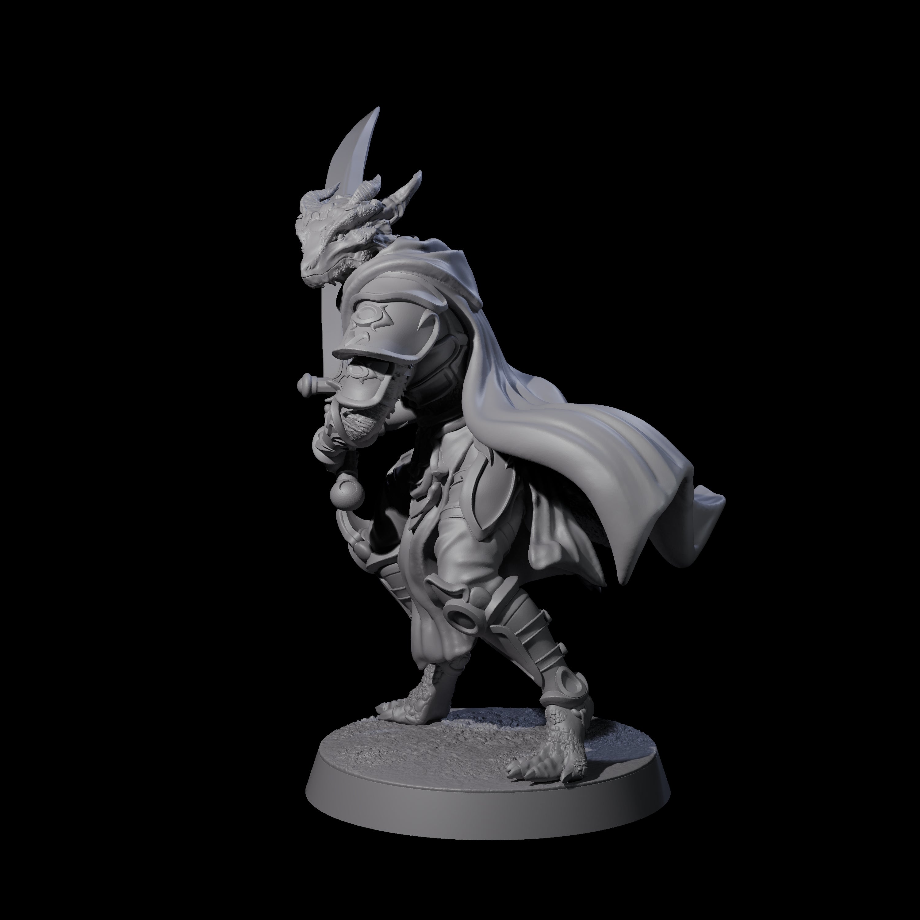 Valiant Dragonborn Crusader D Miniature for Dungeons and Dragons, Pathfinder or other TTRPGs