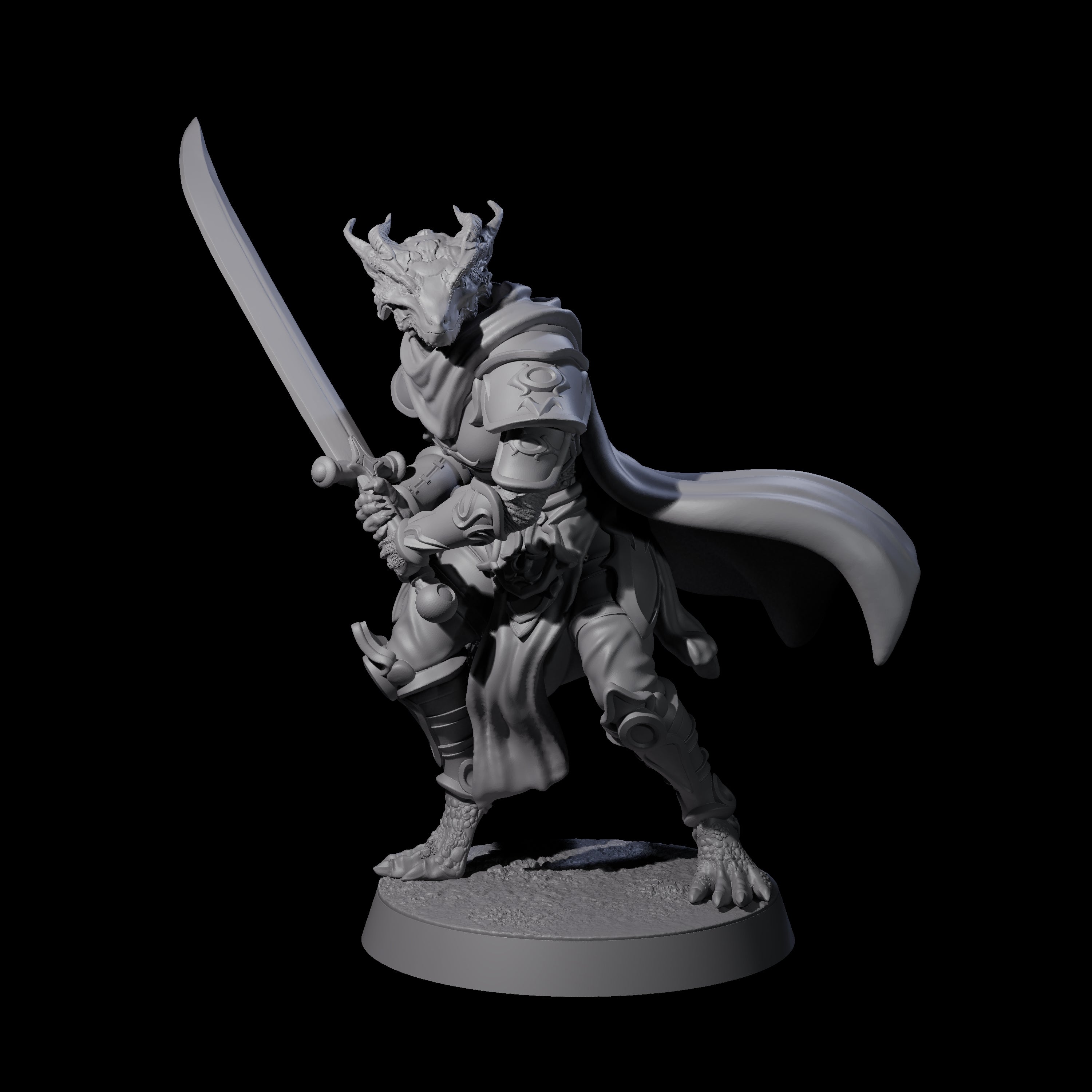 Valiant Dragonborn Crusader D Miniature for Dungeons and Dragons, Pathfinder or other TTRPGs