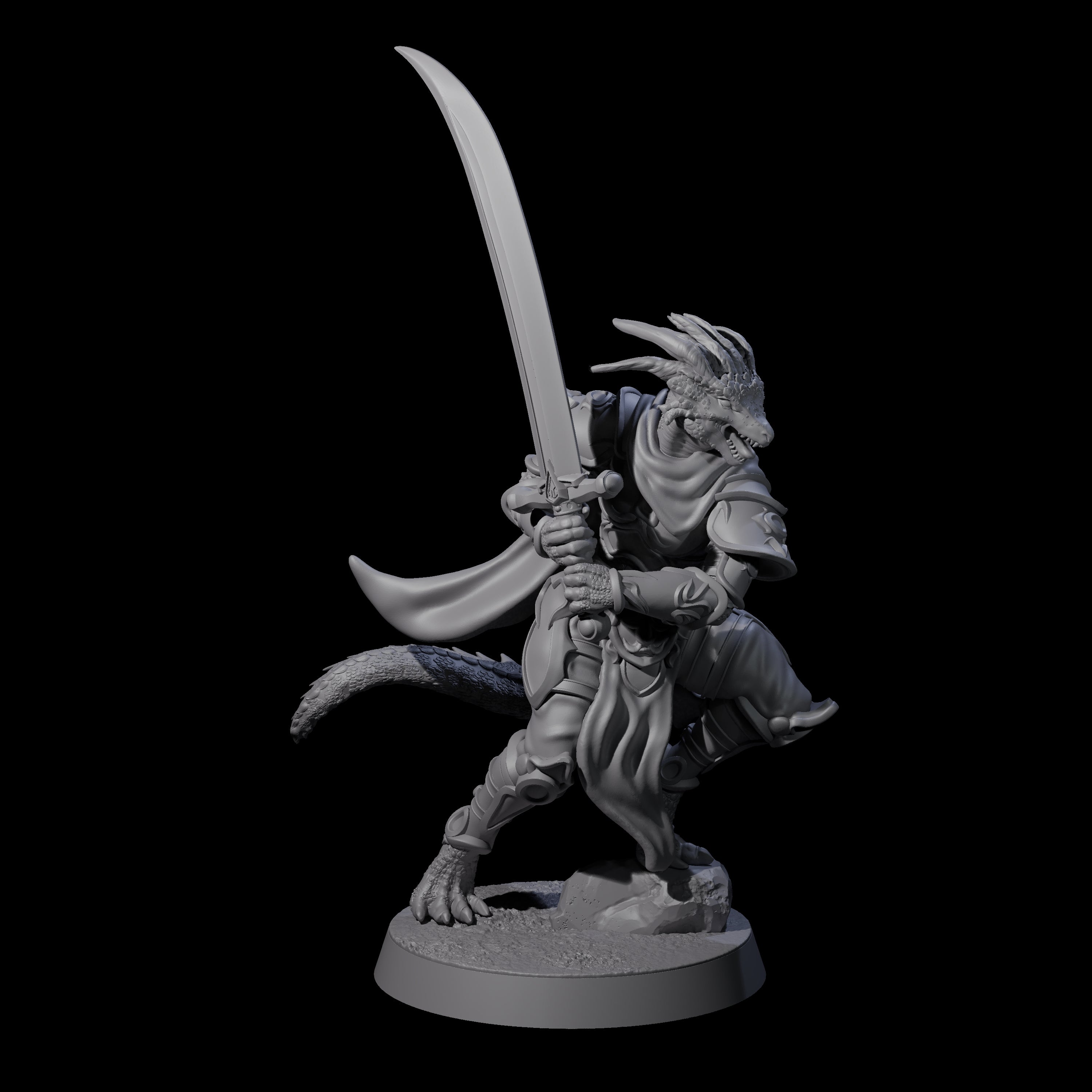 Valiant Dragonborn Crusader E Miniature for Dungeons and Dragons, Pathfinder or other TTRPGs