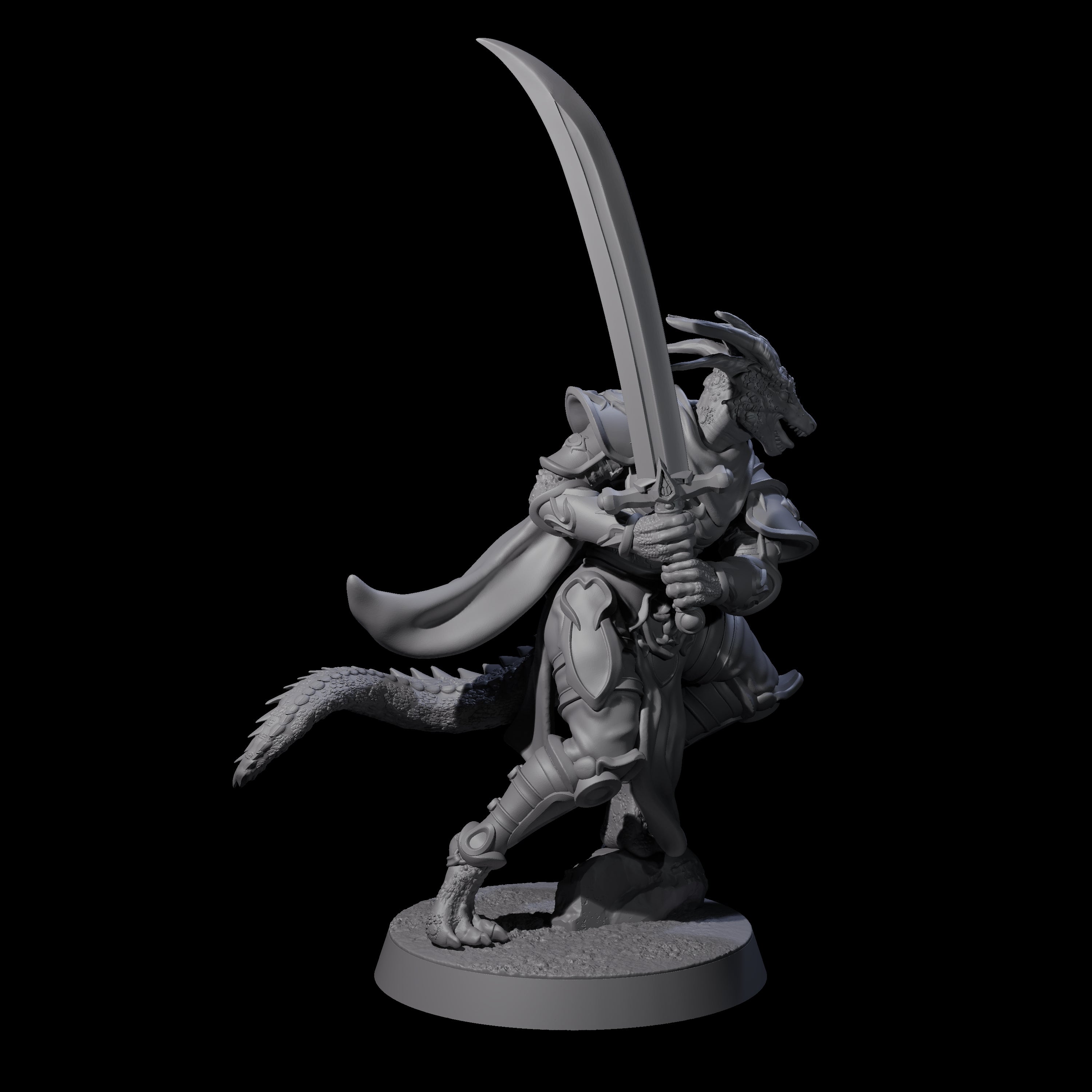 Valiant Dragonborn Crusader E Miniature for Dungeons and Dragons, Pathfinder or other TTRPGs