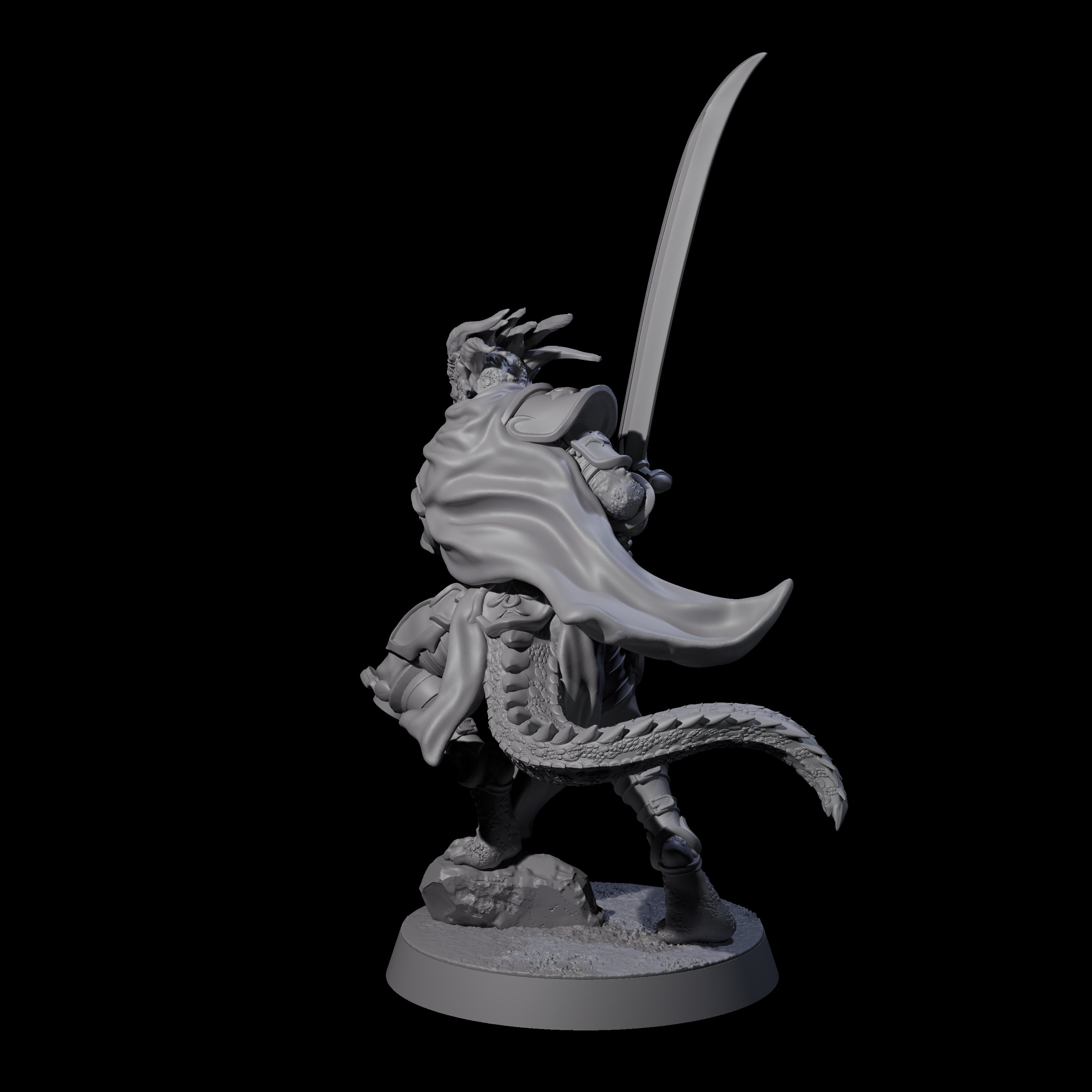 Valiant Dragonborn Crusader E Miniature for Dungeons and Dragons, Pathfinder or other TTRPGs