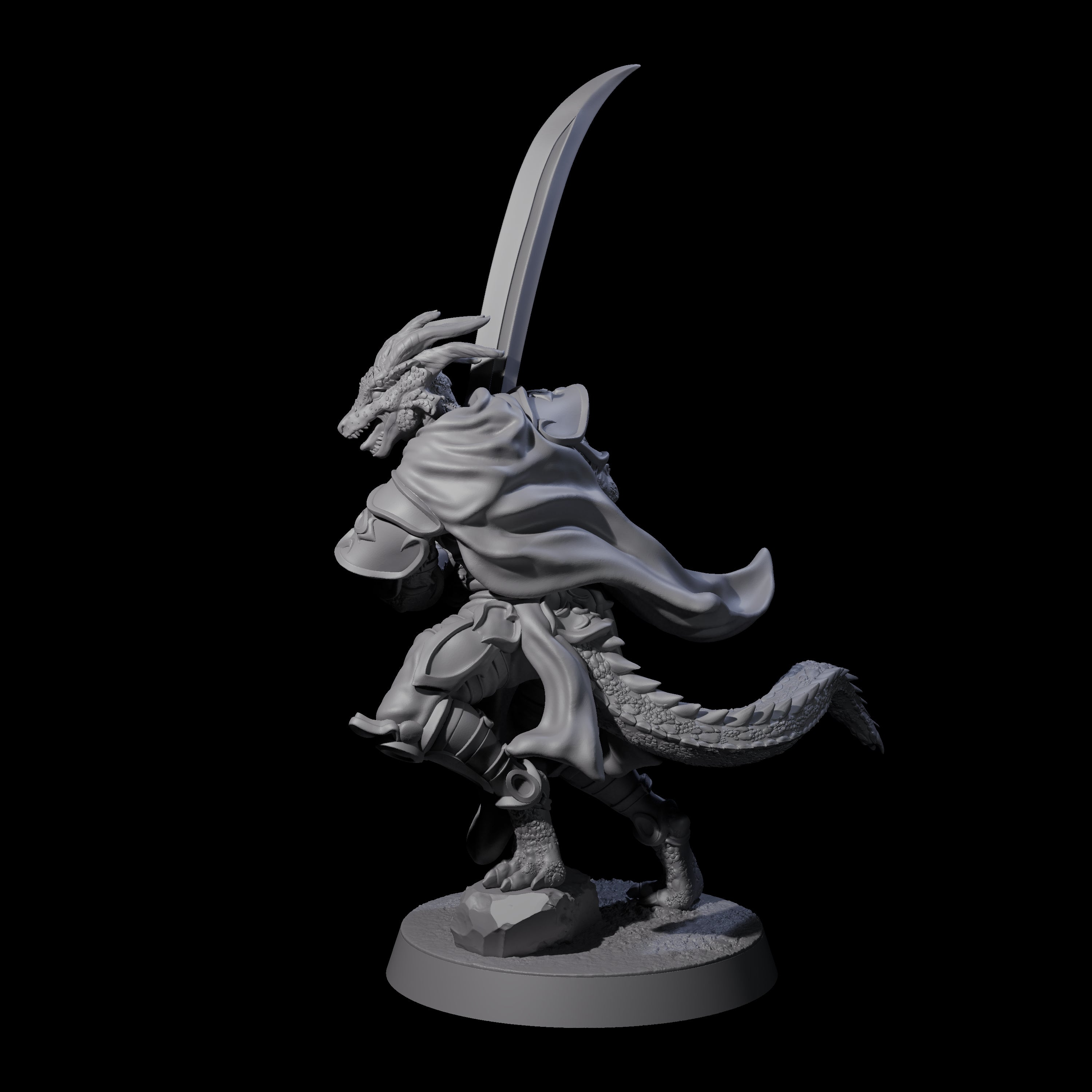 Valiant Dragonborn Crusader E Miniature for Dungeons and Dragons, Pathfinder or other TTRPGs