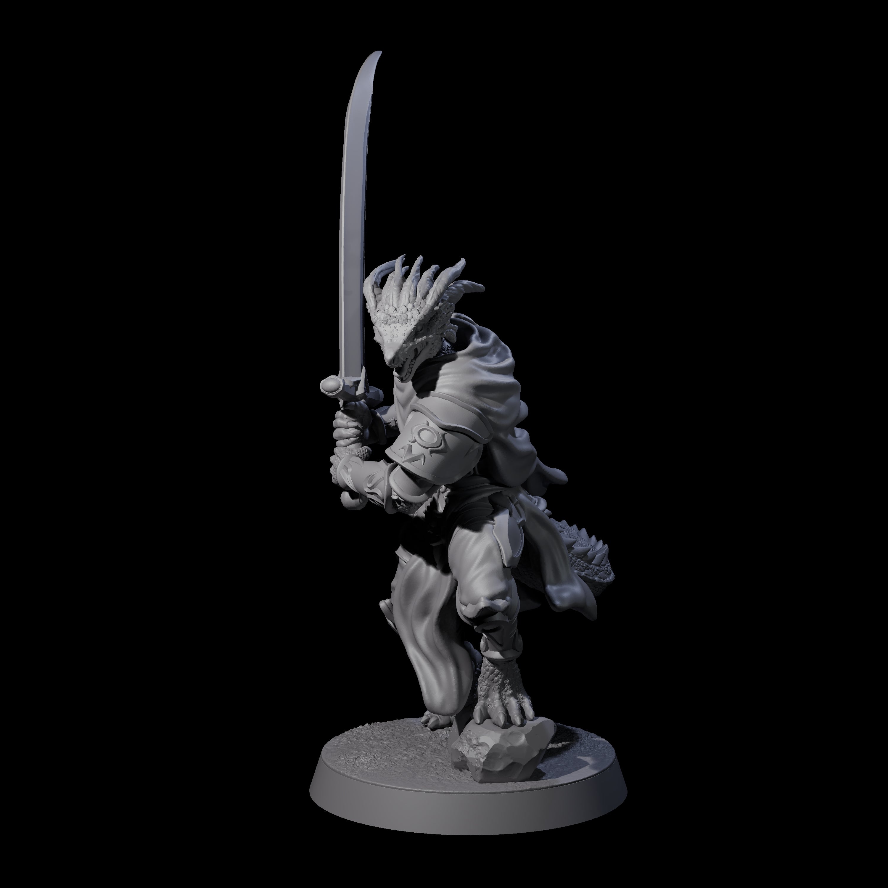 Valiant Dragonborn Crusader E Miniature for Dungeons and Dragons, Pathfinder or other TTRPGs