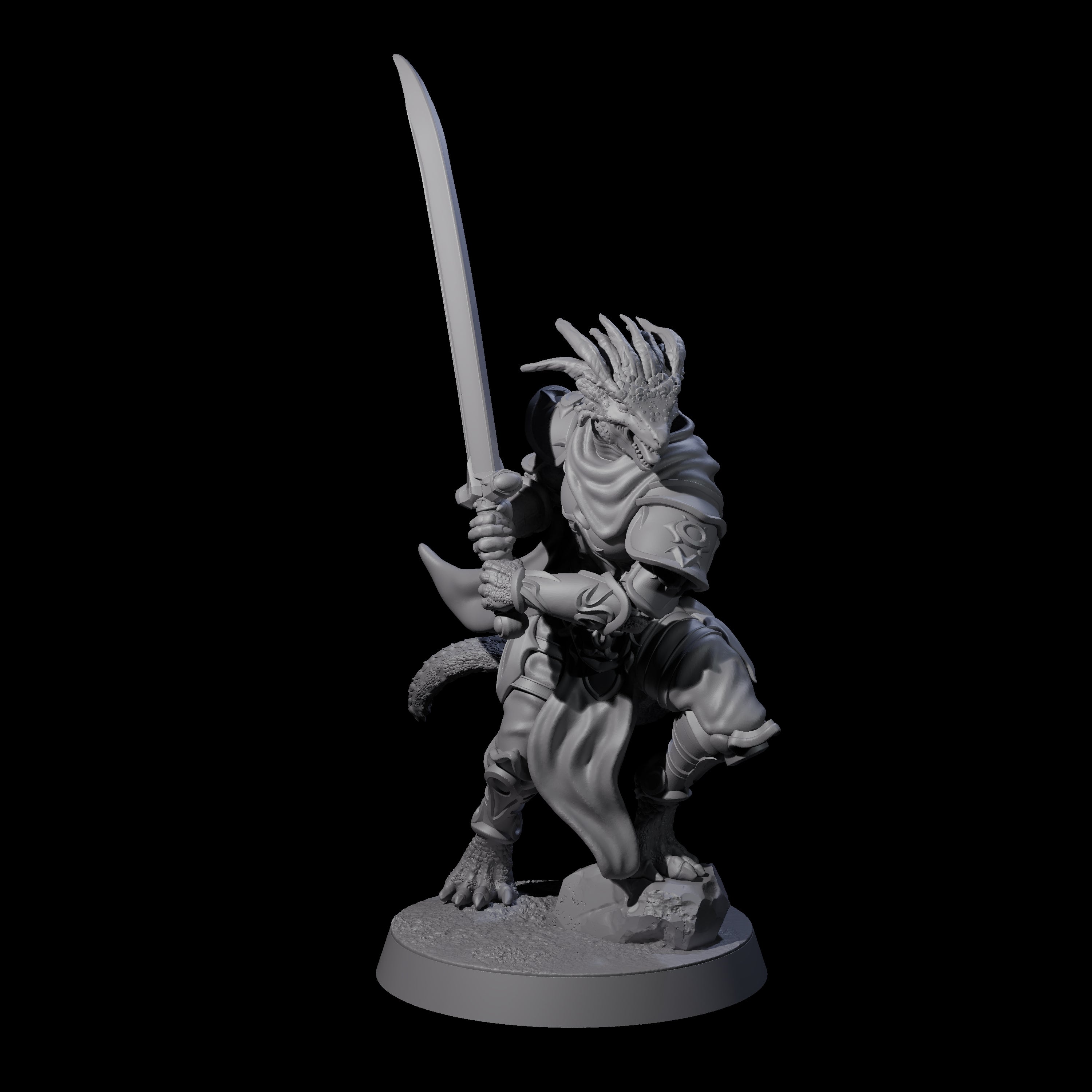 Valiant Dragonborn Crusader E Miniature for Dungeons and Dragons, Pathfinder or other TTRPGs
