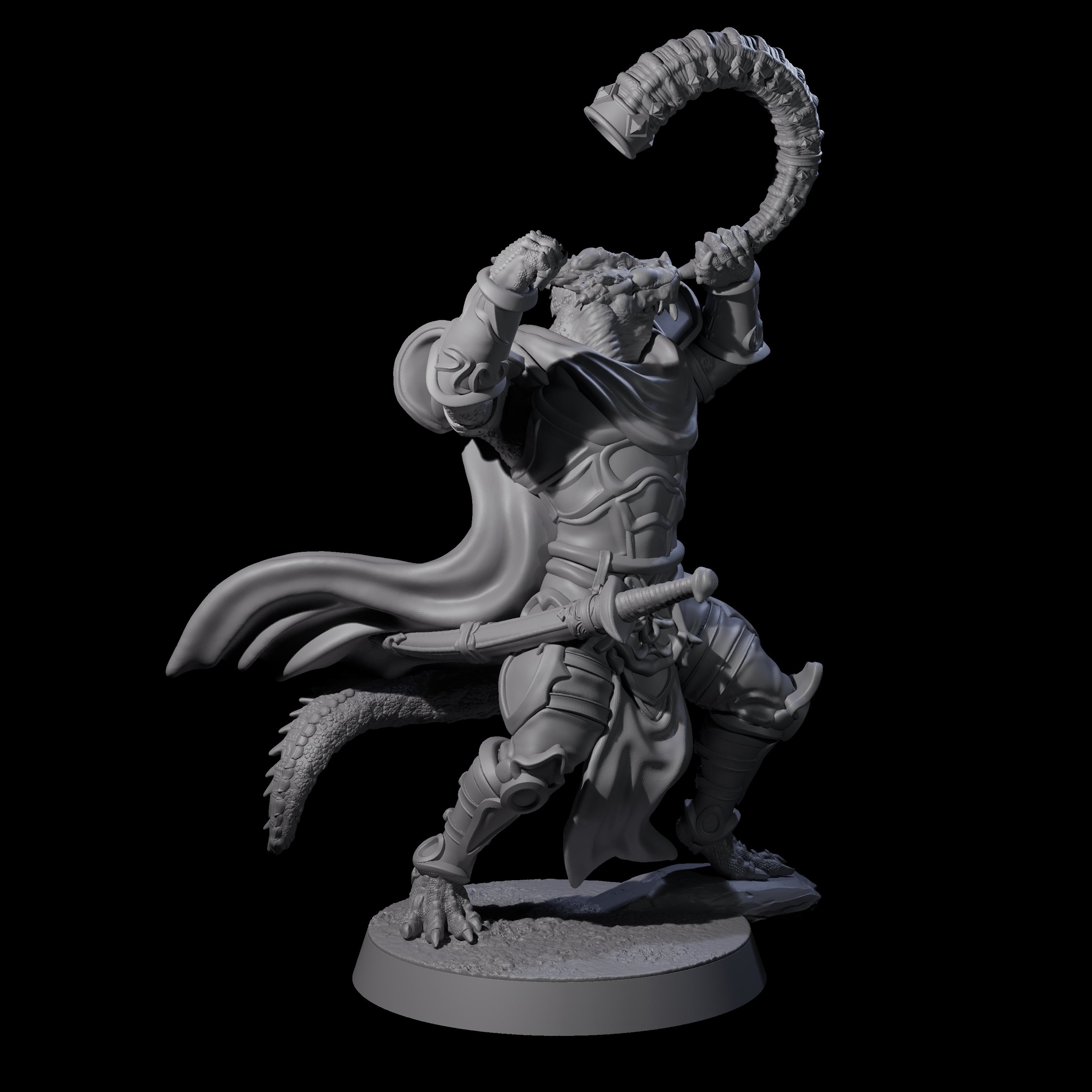 Valiant Dragonborn Crusader F Miniature for Dungeons and Dragons, Pathfinder or other TTRPGs