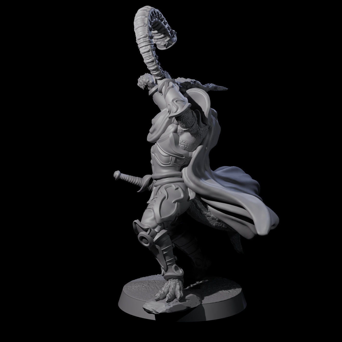 Valiant Dragonborn Crusader F Miniature for Dungeons and Dragons, Pathfinder or other TTRPGs