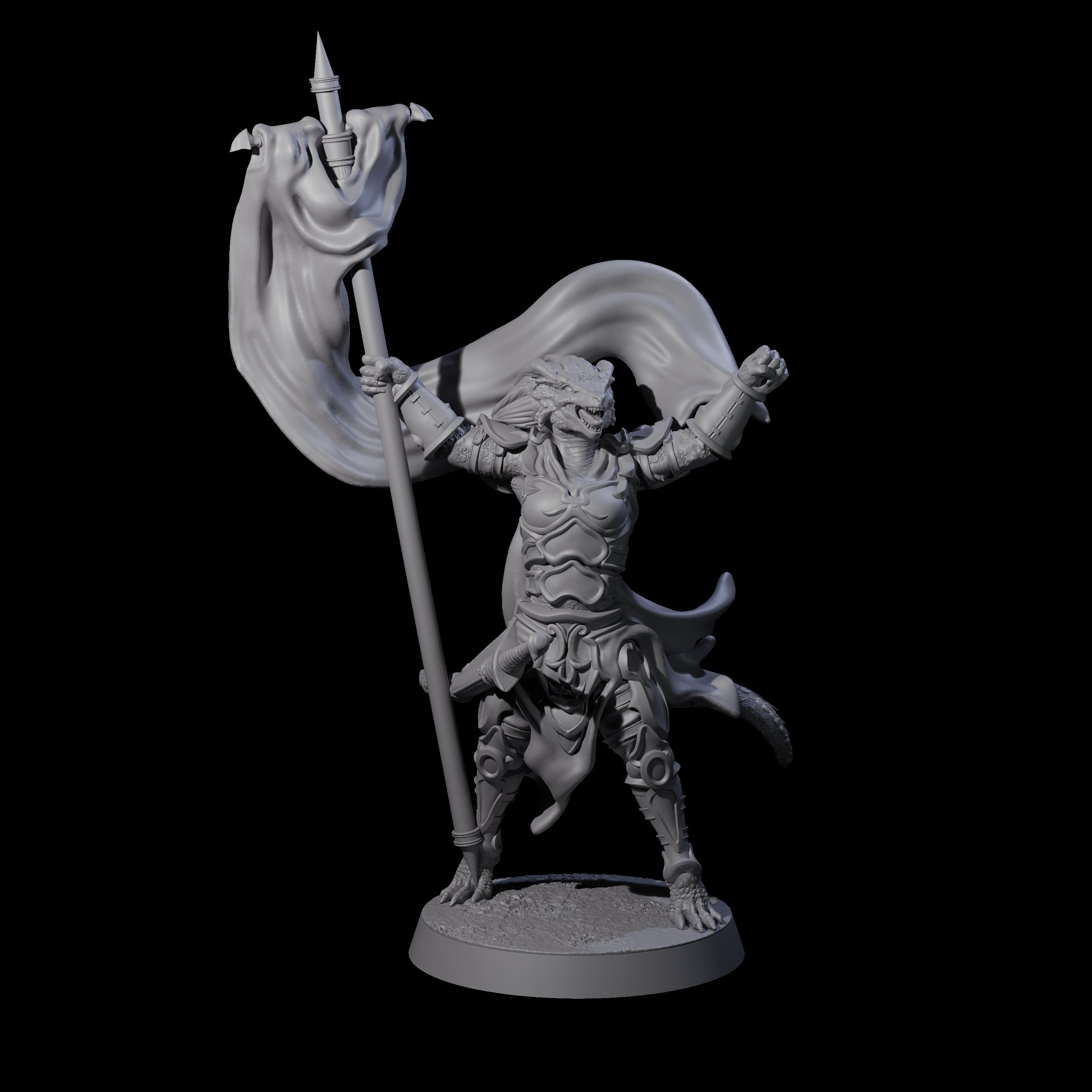 Valiant Dragonborn Crusader G Miniature for Dungeons and Dragons, Pathfinder or other TTRPGs